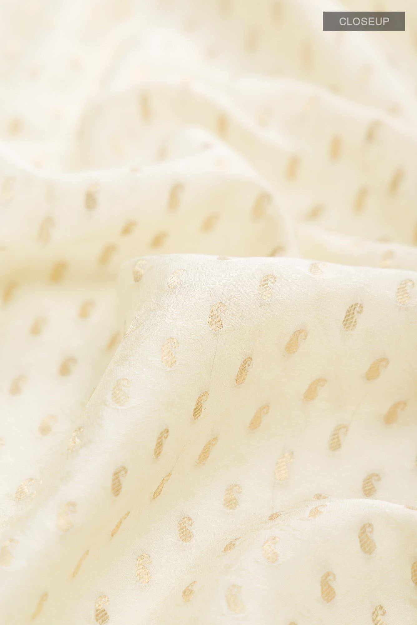 Cream Mysore Crepe Saree