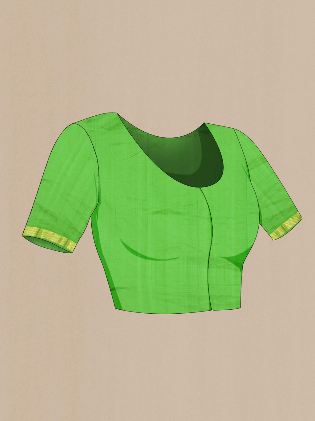 Parrot Green Kanchipuram Silk Saree