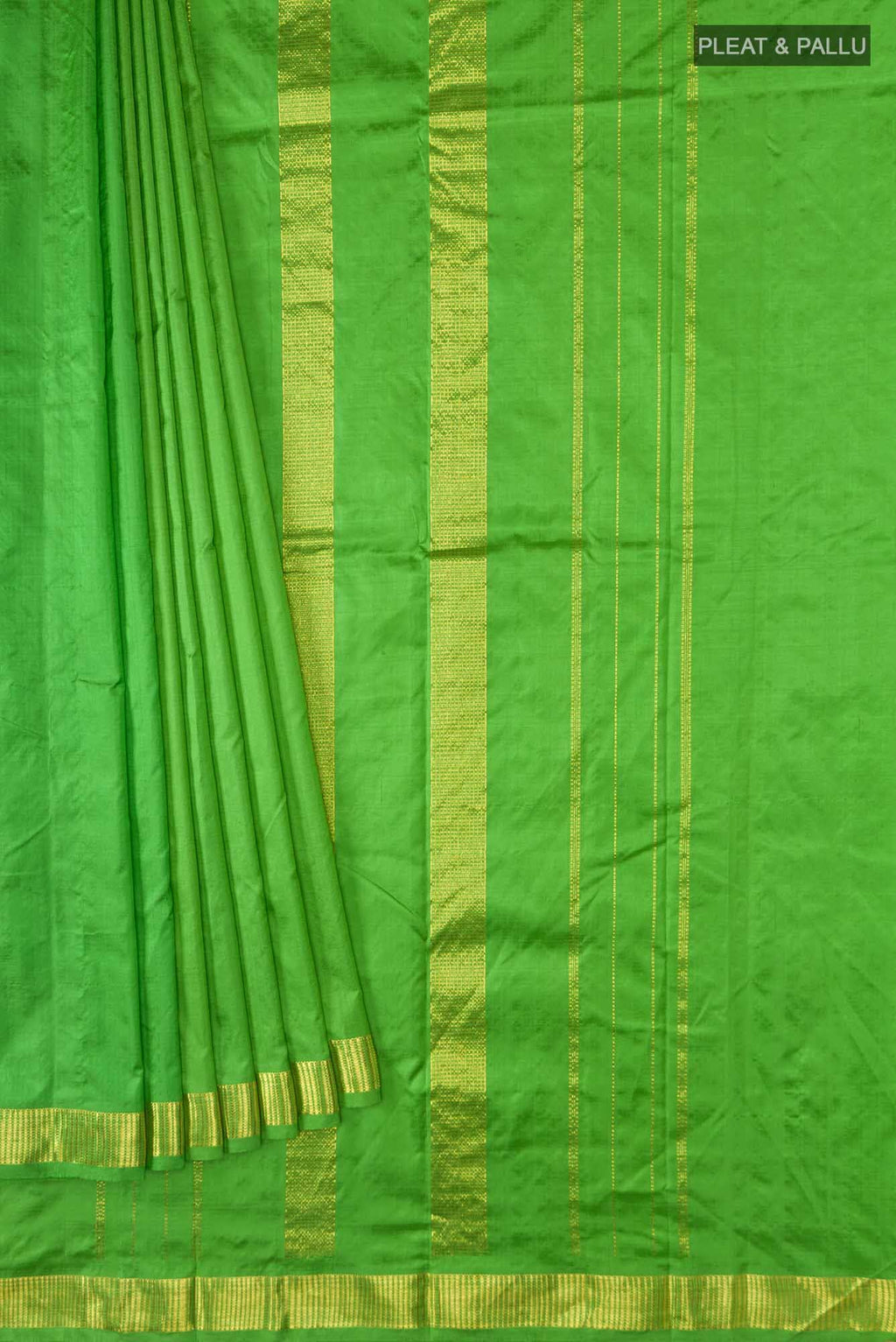 Parrot Green Kanchipuram Silk Saree