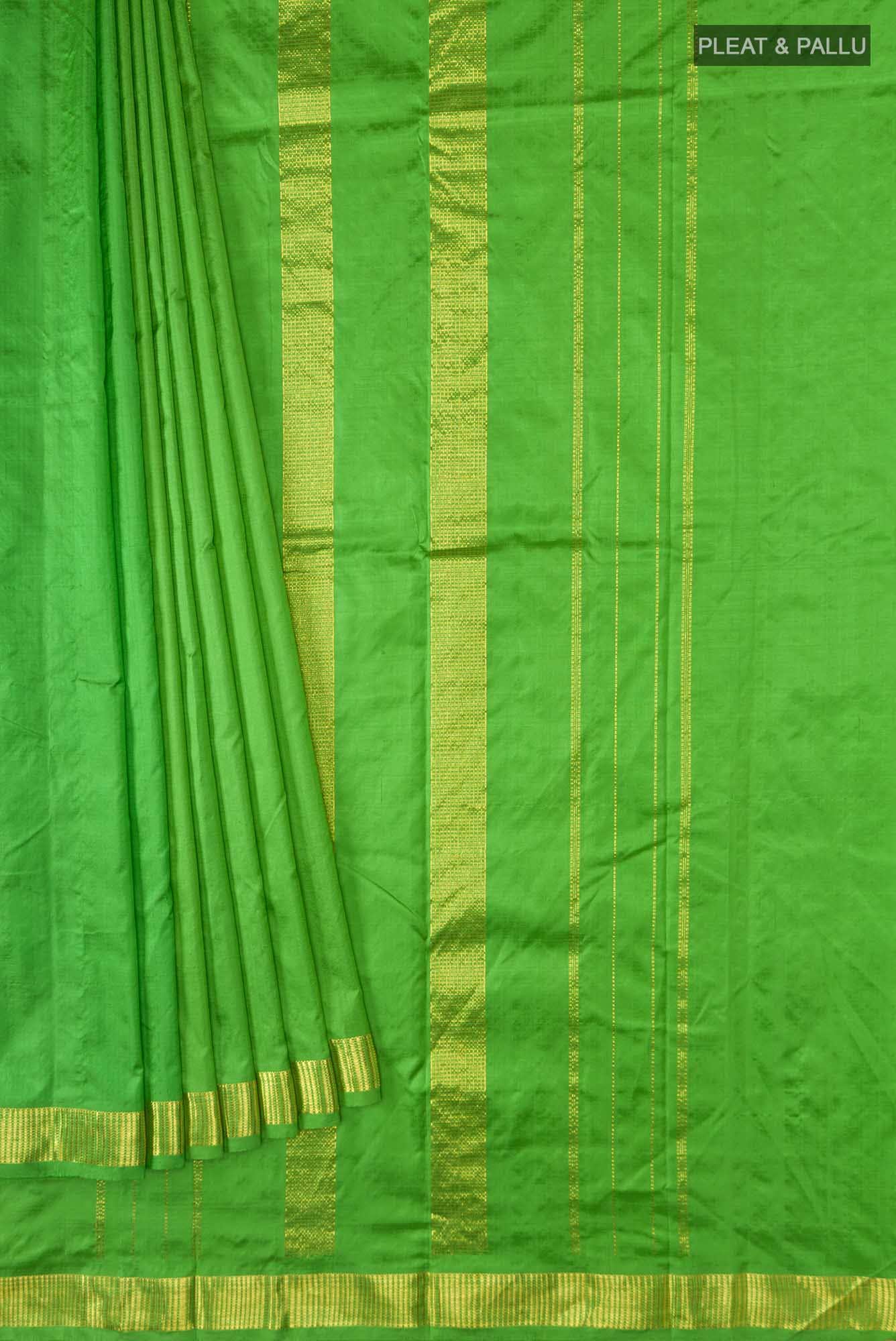 Parrot Green Kanchipuram Silk Saree
