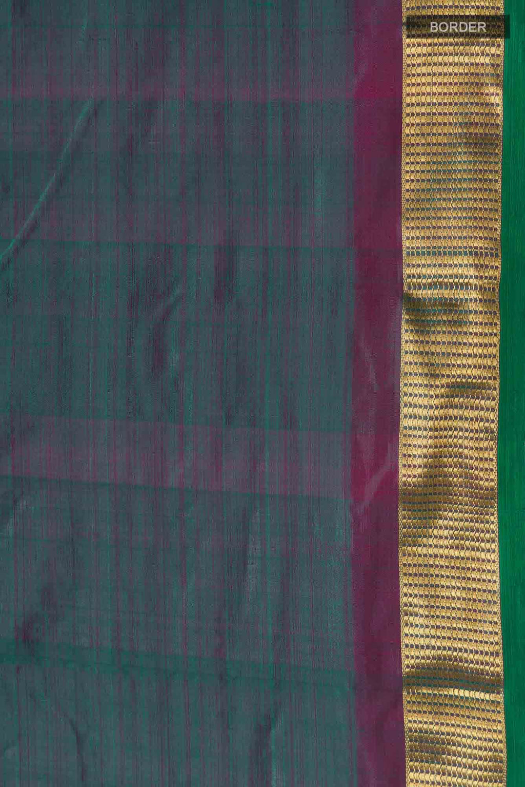 Green with Maroon Dual Tone Kanchipuram Silk Saree