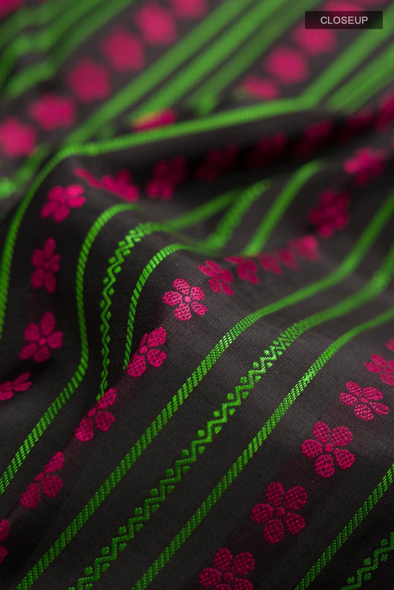 Black Kanchipuram Silk Saree