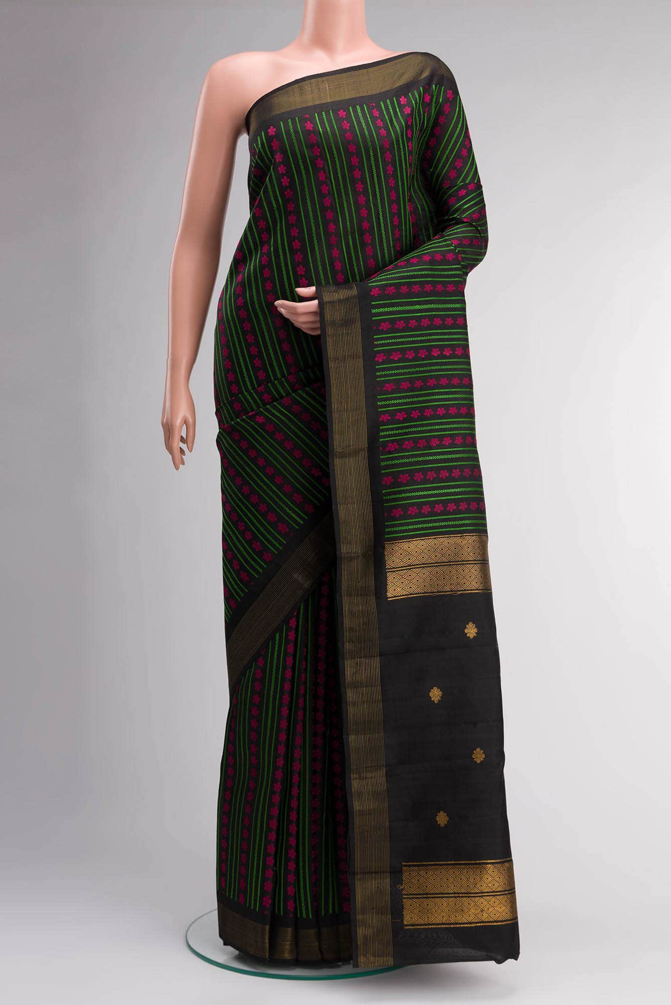 Black Kanchipuram Silk Saree