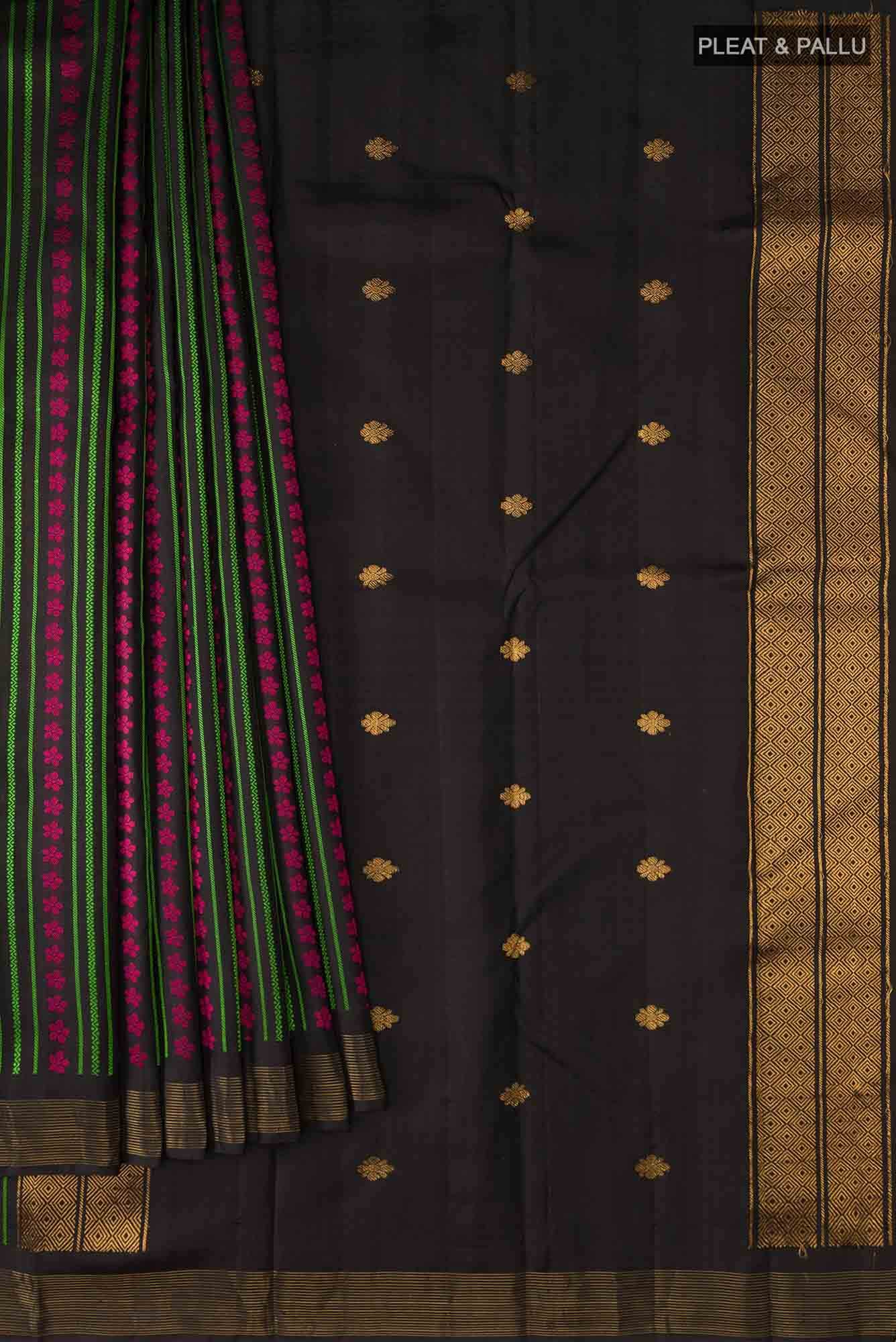 Black Kanchipuram Silk Saree