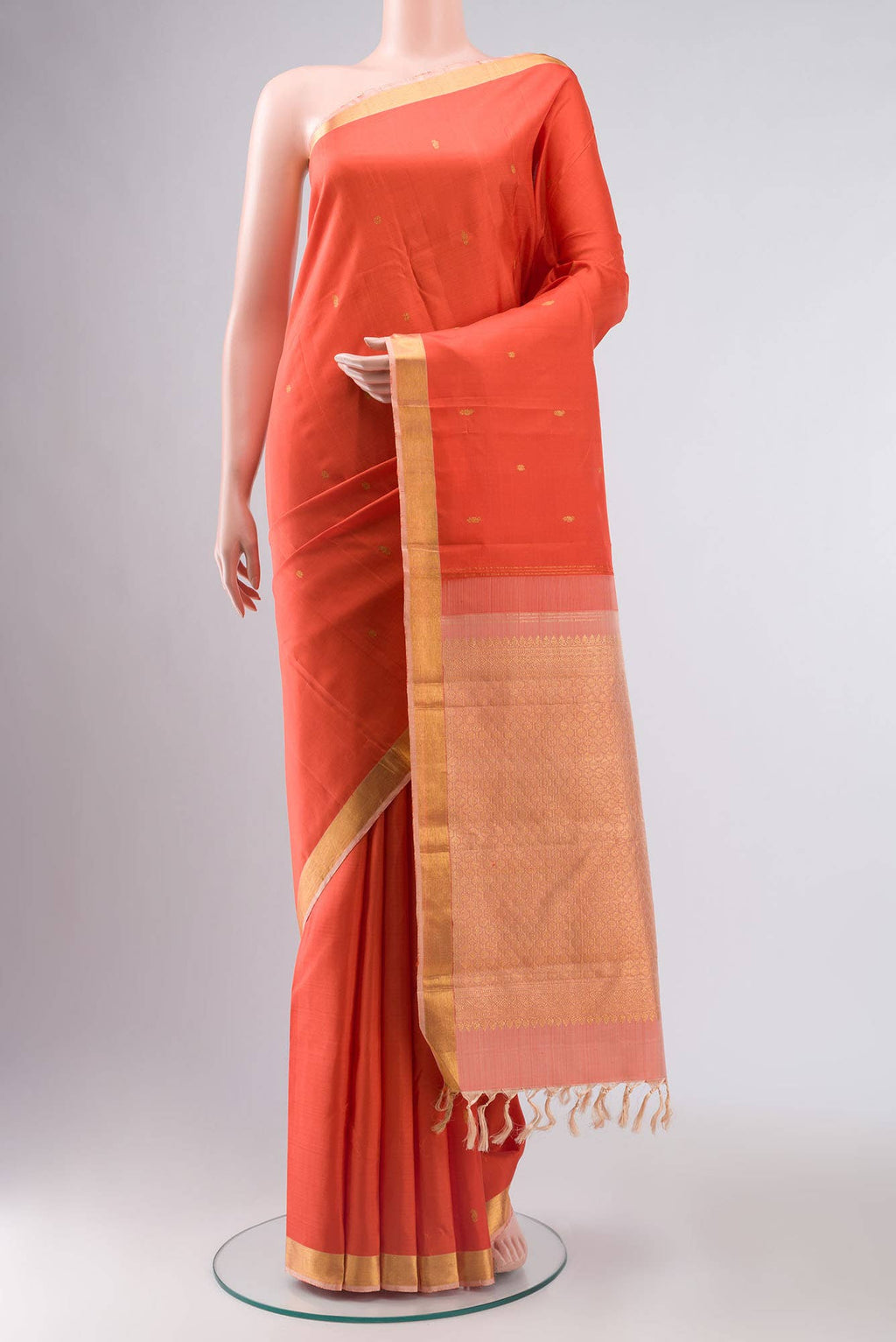 Orange Kanchipuram Silk Saree