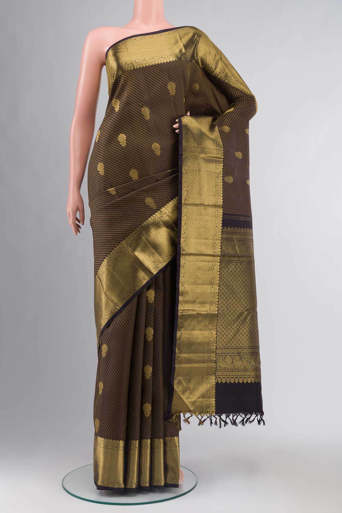 Black Kanchipuram Silk Saree