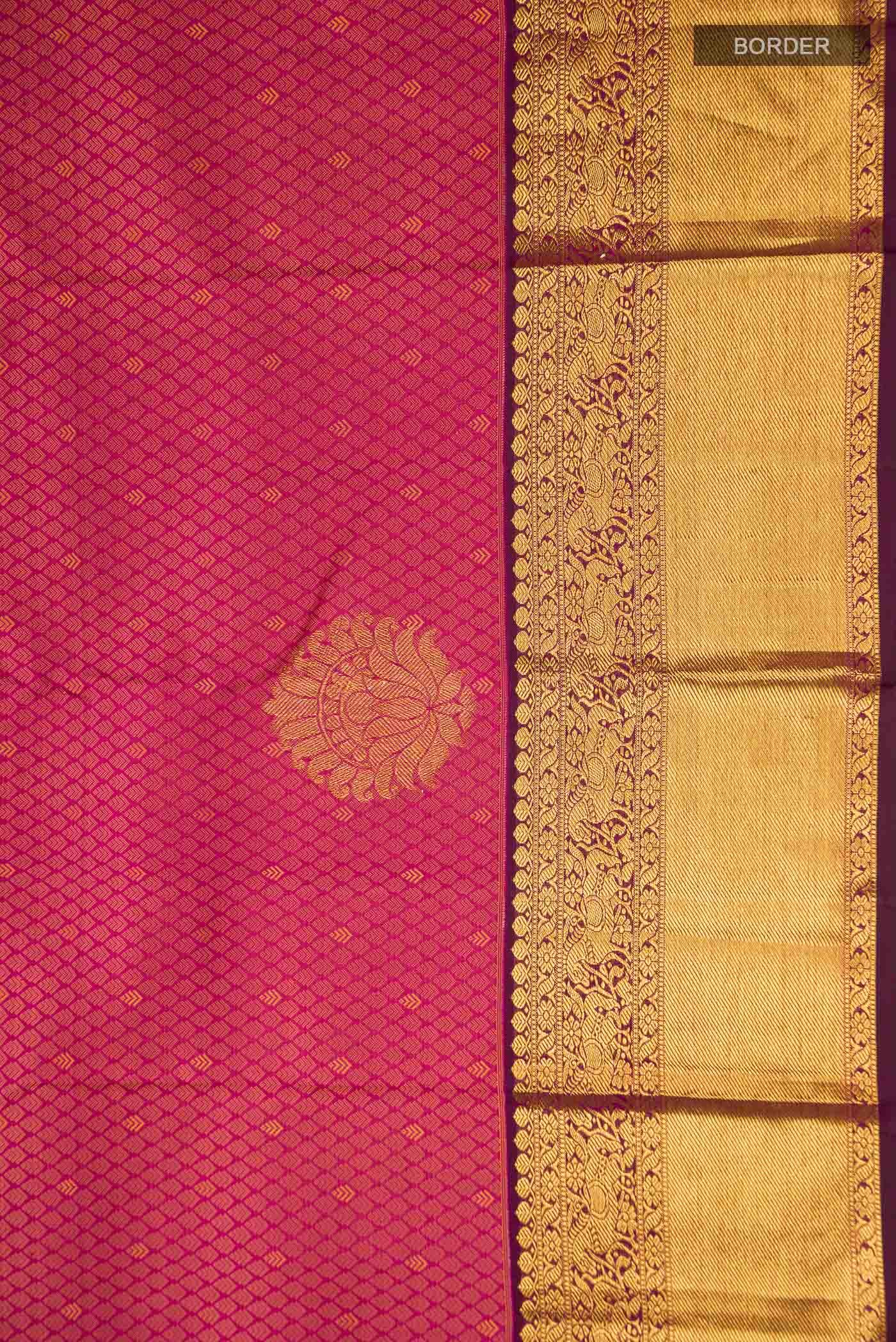 Dark Pink Kanchipuram Silk Saree