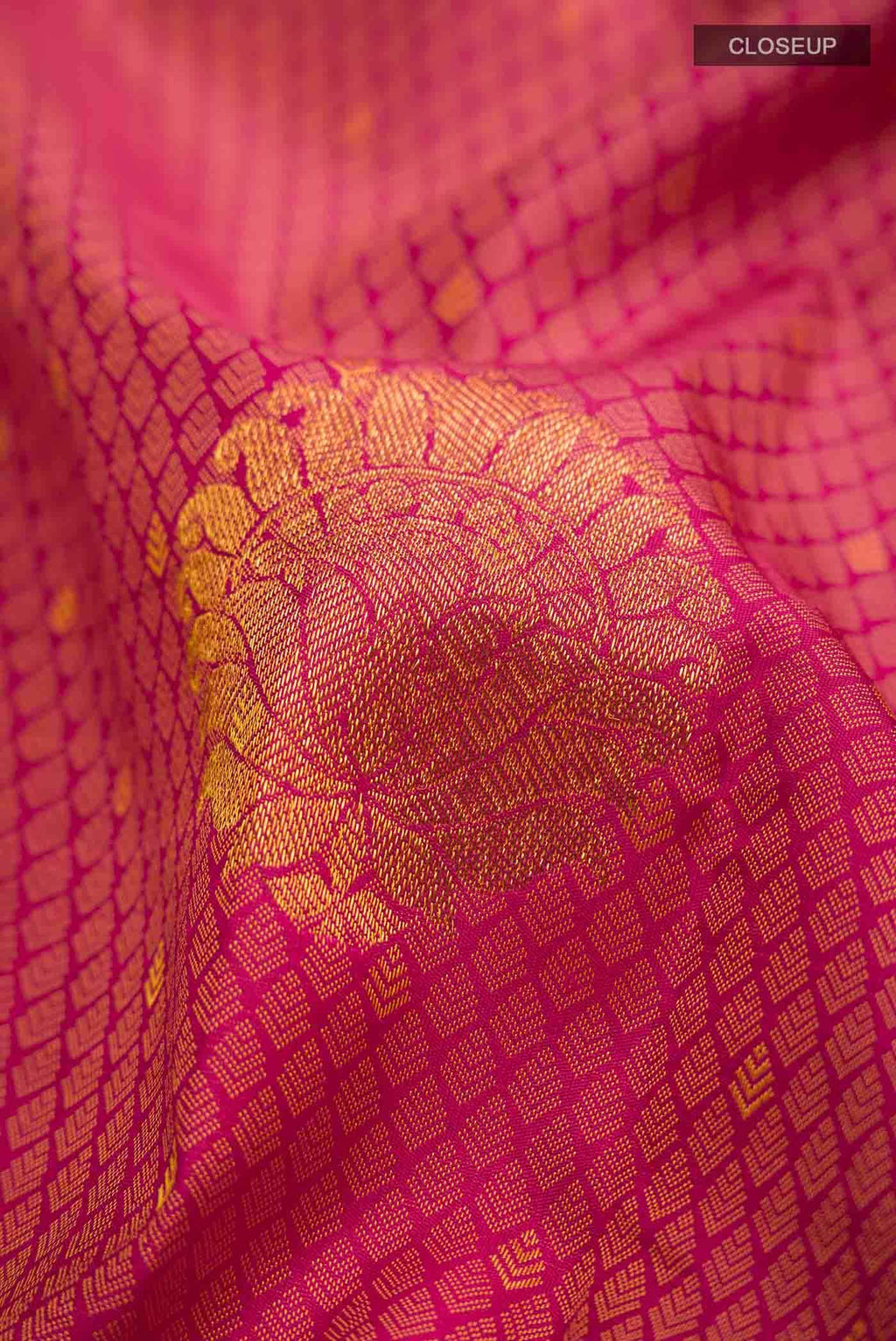 Dark Pink Kanchipuram Silk Saree