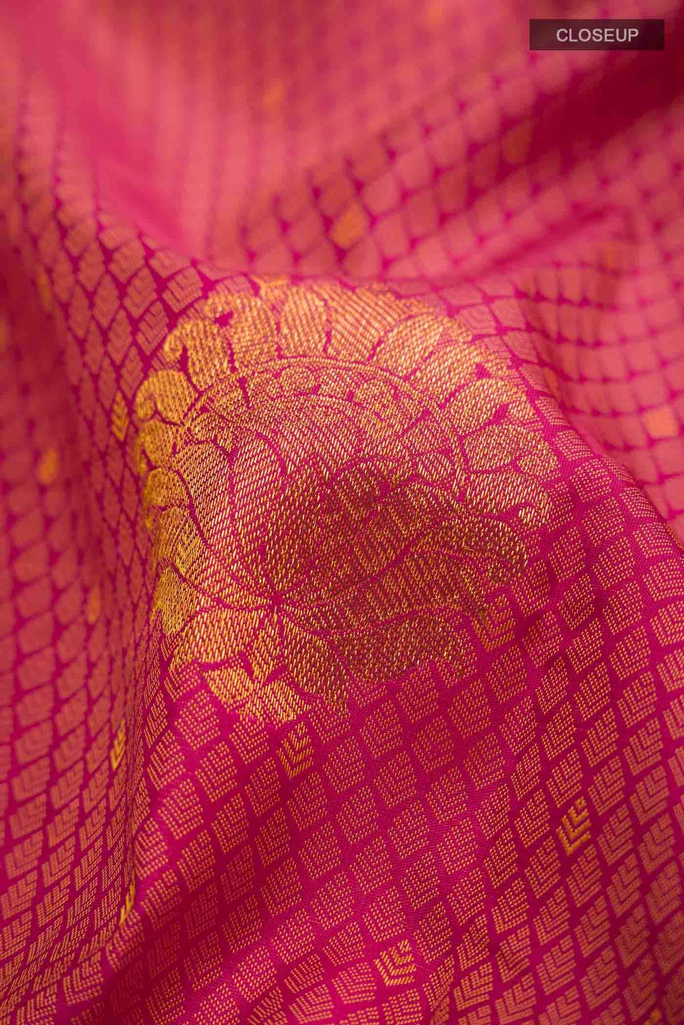 Dark Pink Kanchipuram Silk Saree