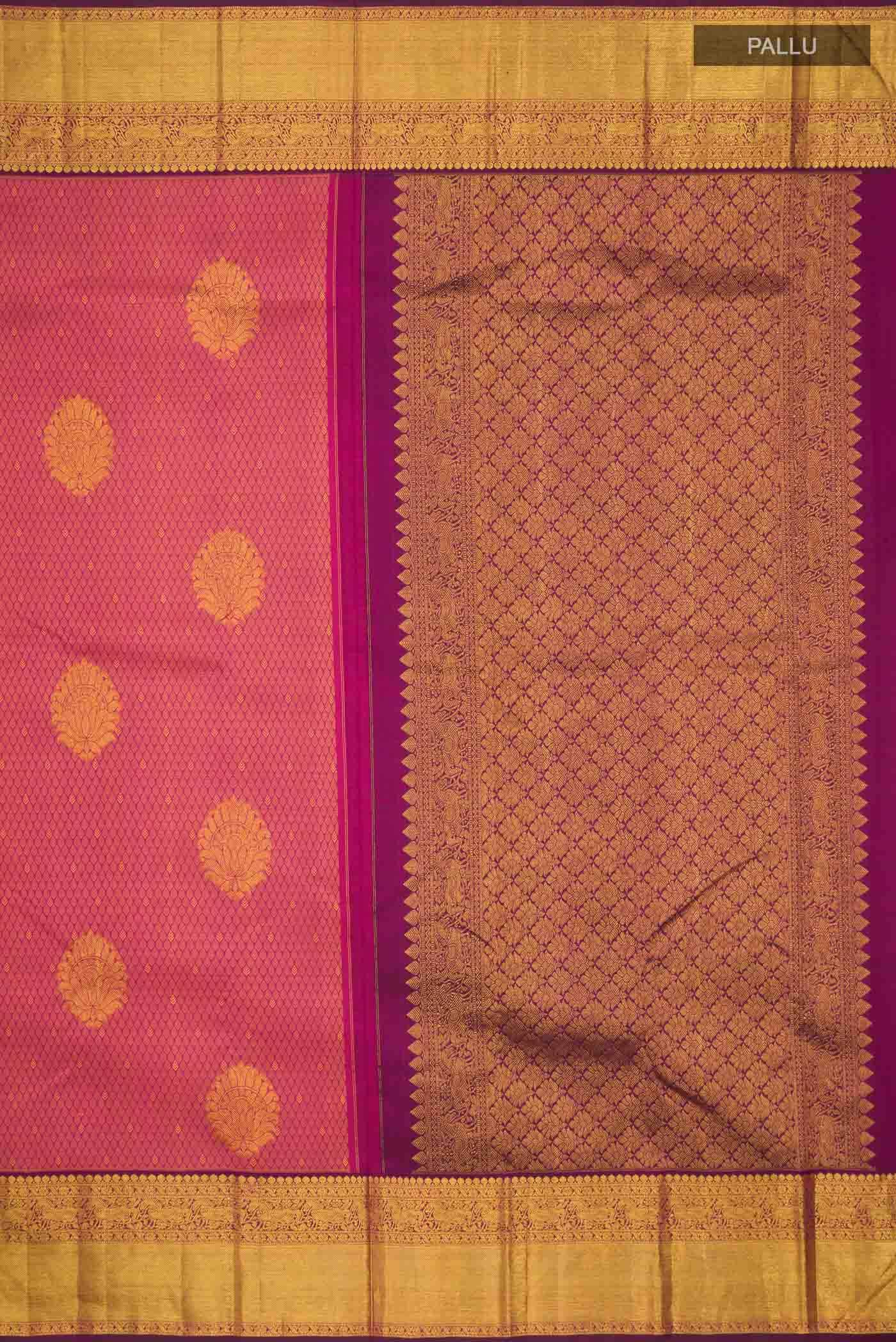 Dark Pink Kanchipuram Silk Saree