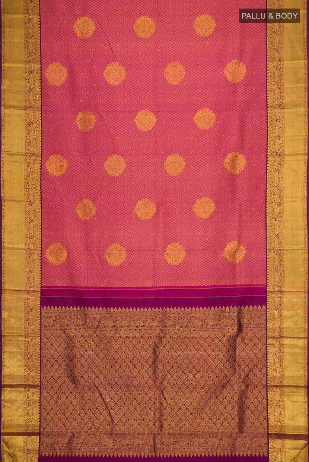 Dark Pink Kanchipuram Silk Saree
