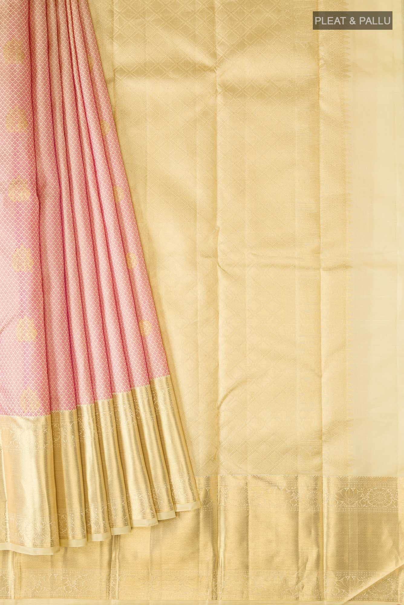 Beige Kanchipuram Silk Saree
