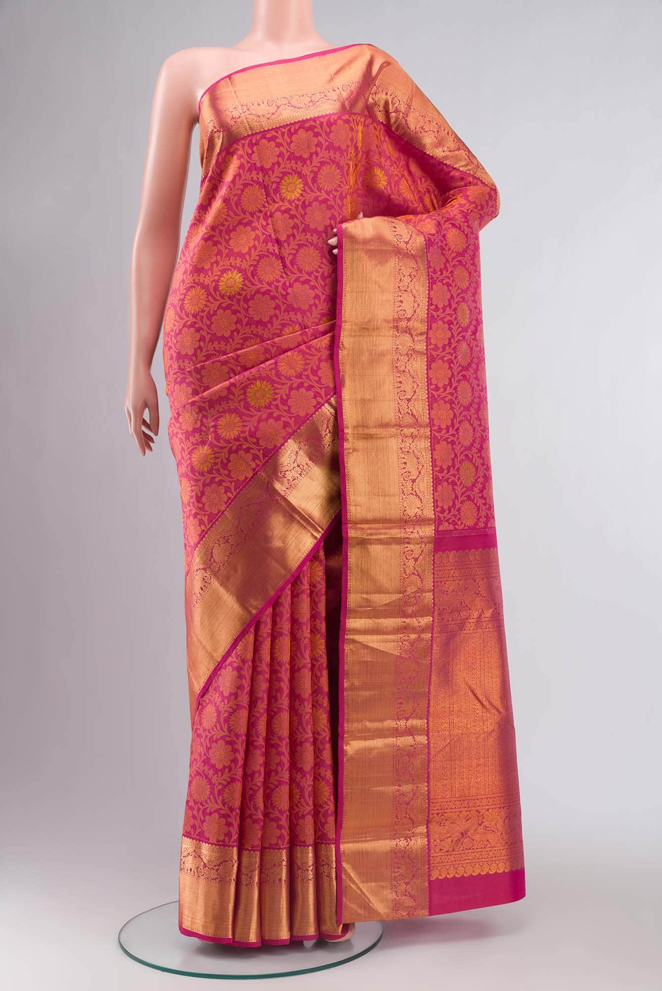 Pink Kanchipuram Silk Saree