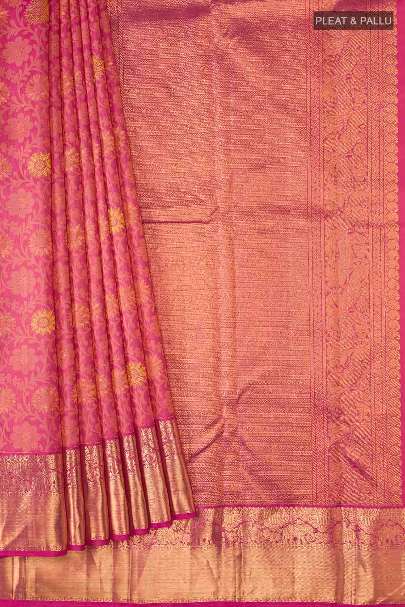 Pink Kanchipuram Silk Saree