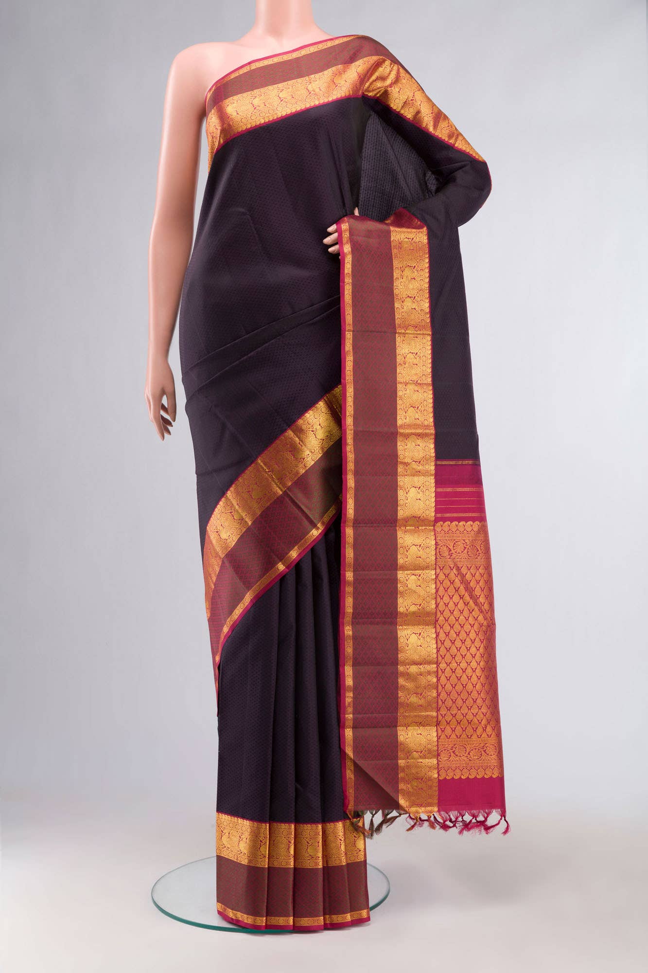 Black Kanchipuram Silk Saree
