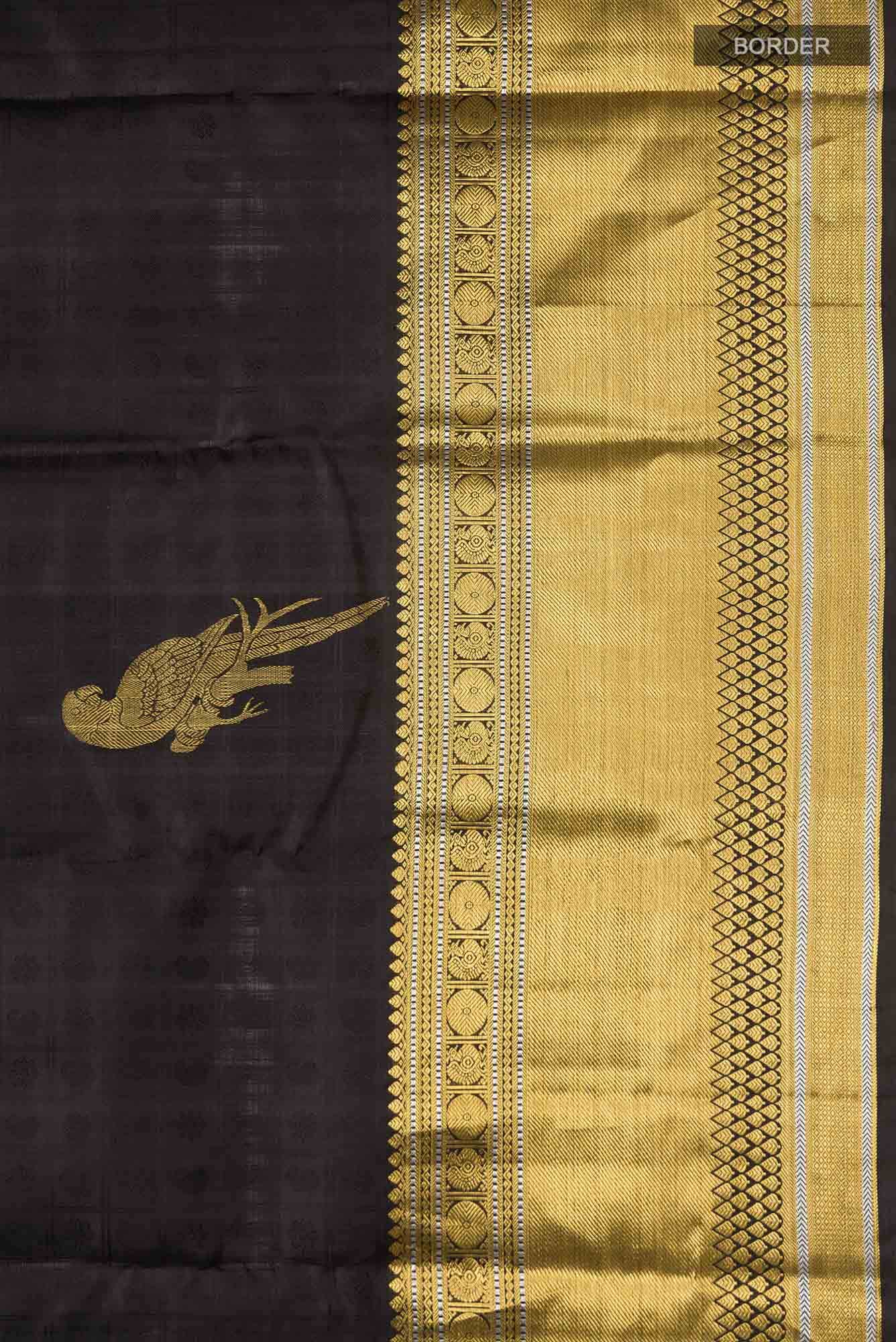 Black Kanchipuram Silk Saree