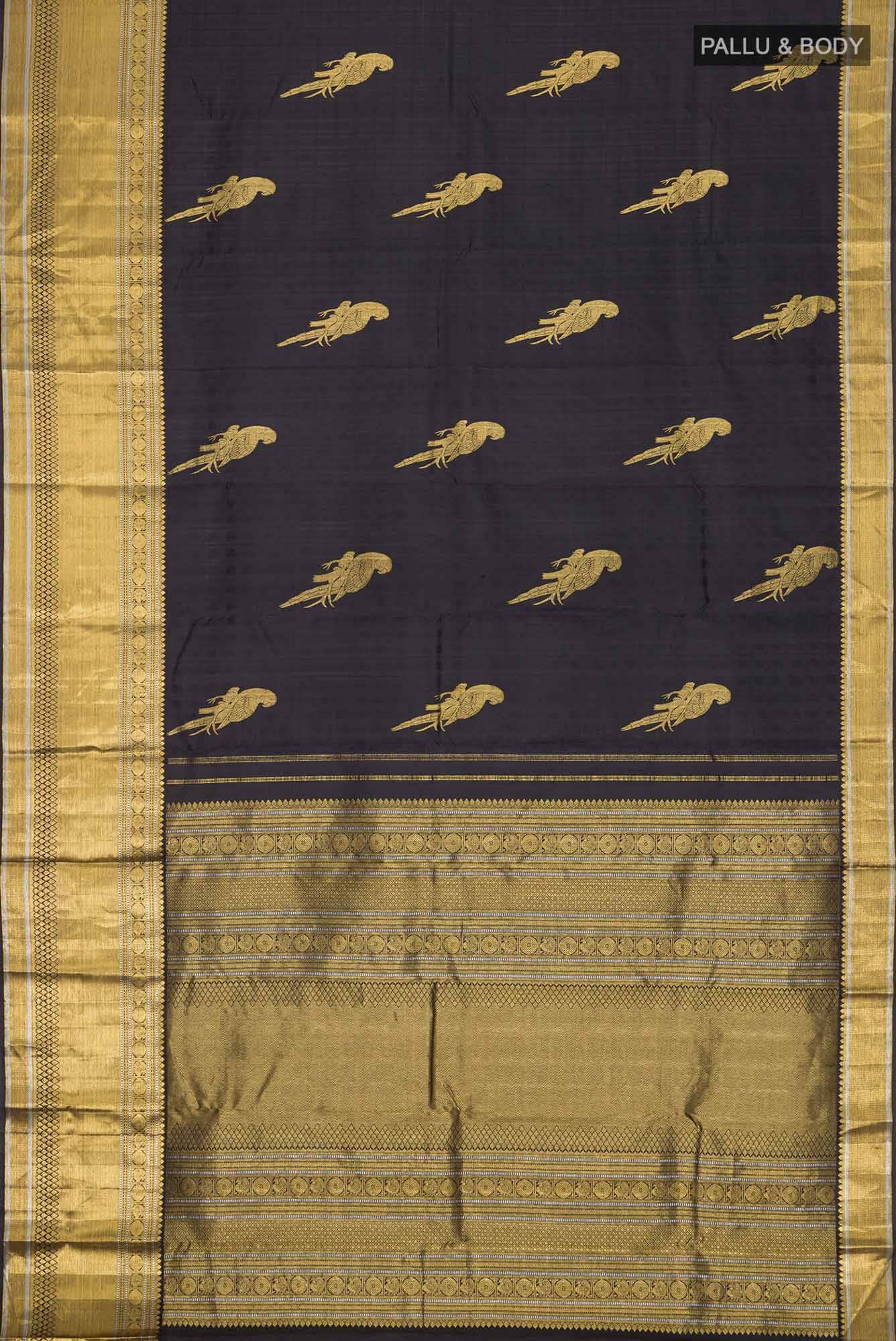 Black Kanchipuram Silk Saree