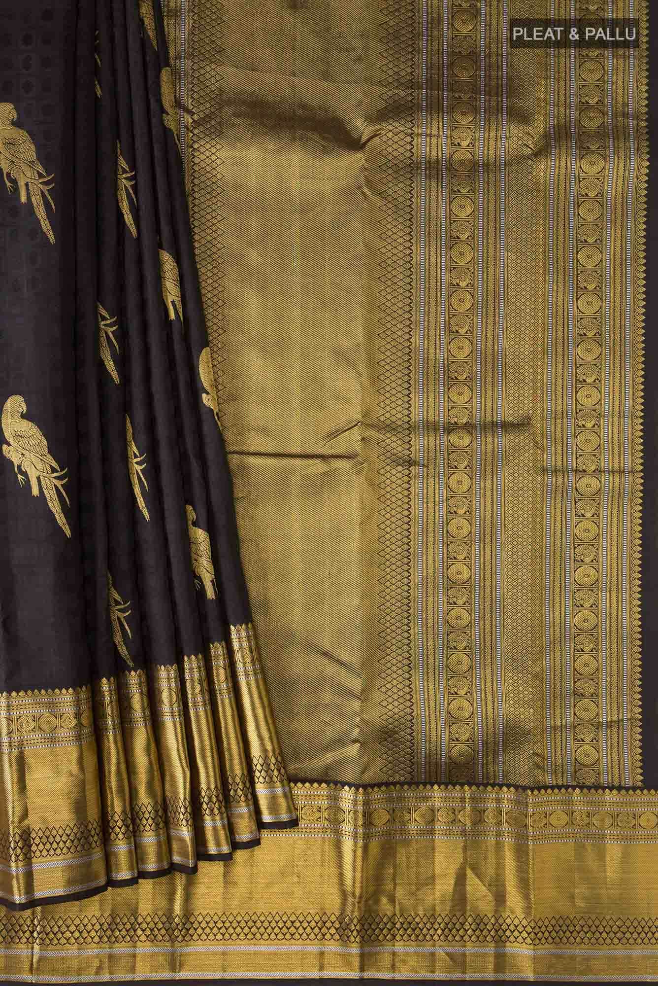 Black Kanchipuram Silk Saree