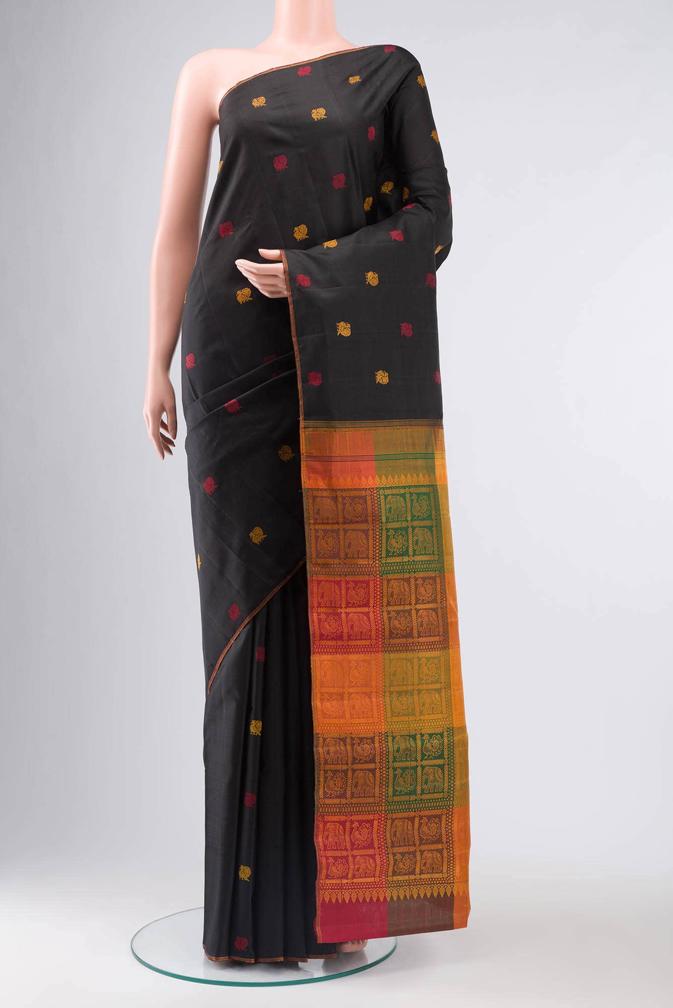 Black Kanchipuram Silk Saree