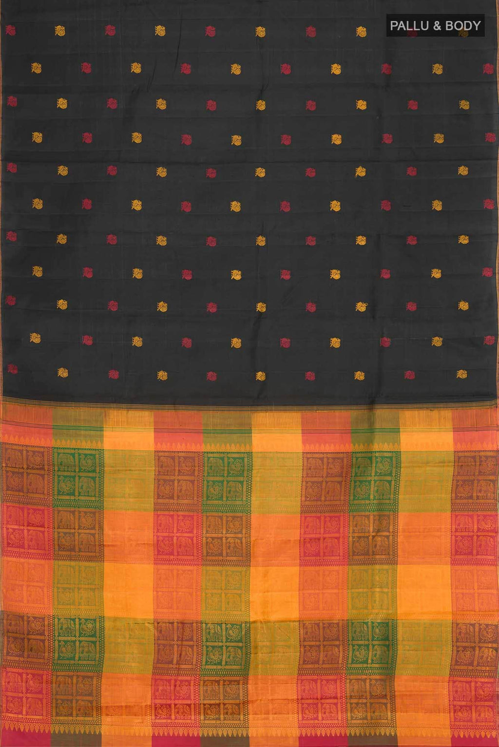 Black Kanchipuram Silk Saree
