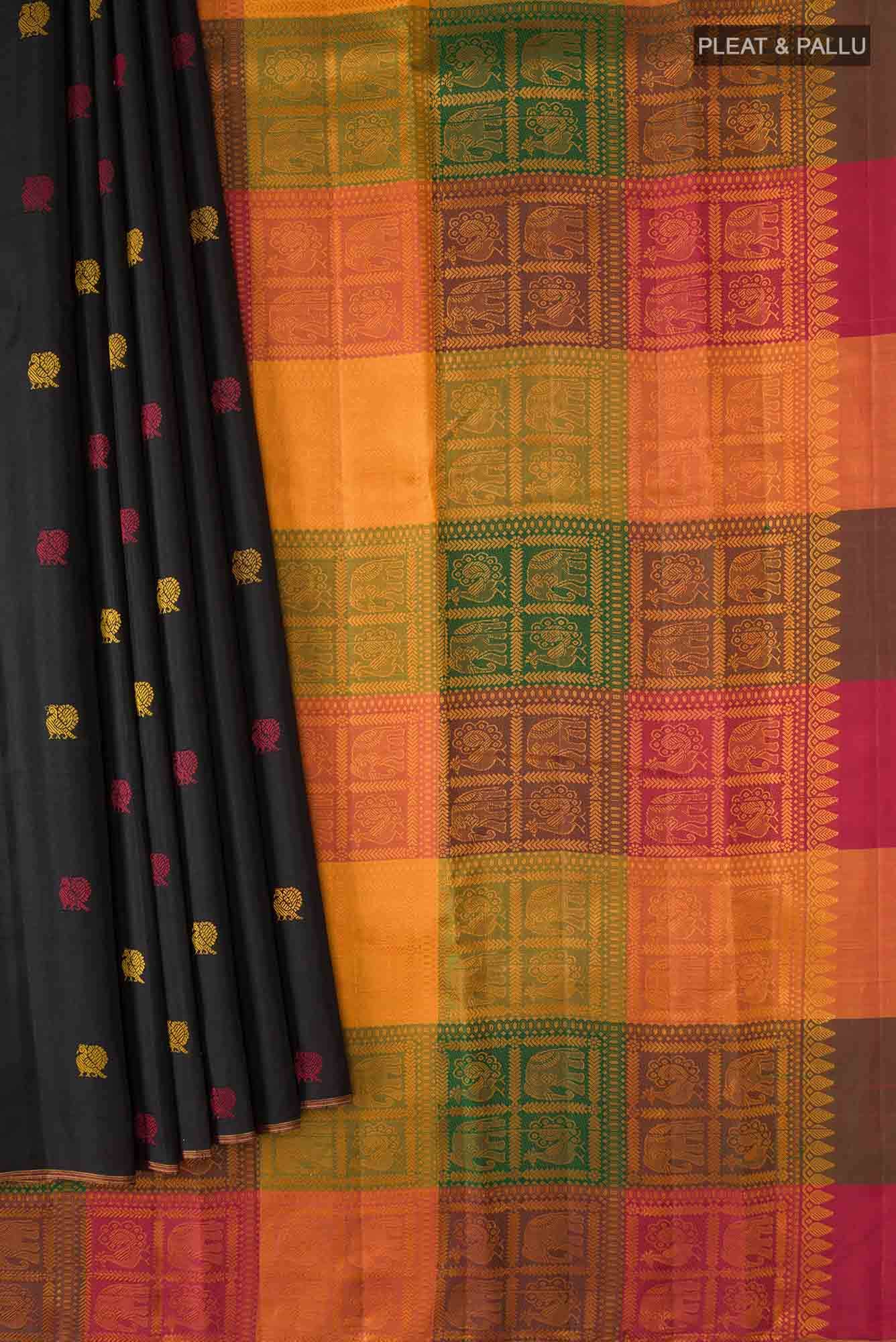 Black Kanchipuram Silk Saree