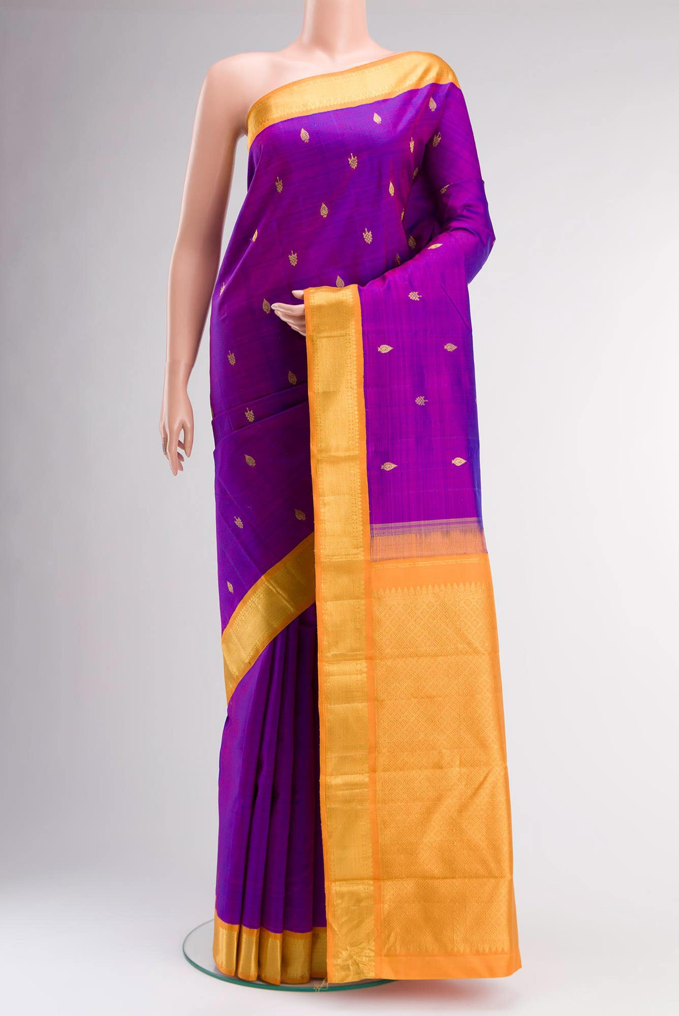 Purple Kanchipuram Silk Saree