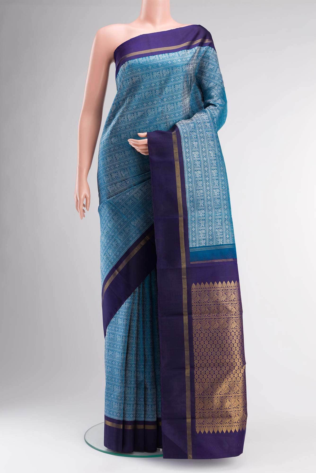 Blue Kanchipuram Silk Saree