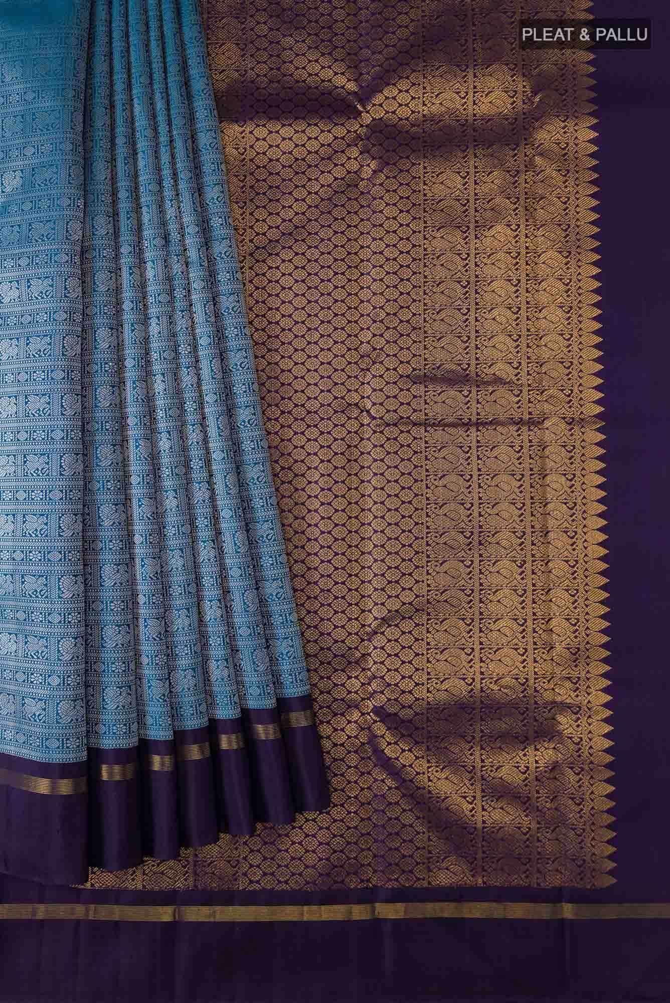 Blue Kanchipuram Silk Saree