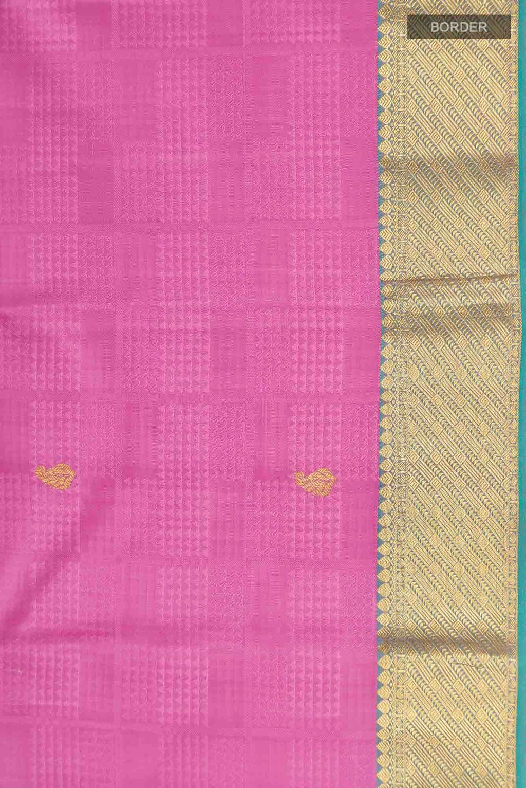 Rose pink Kanchipuram Silk Saree