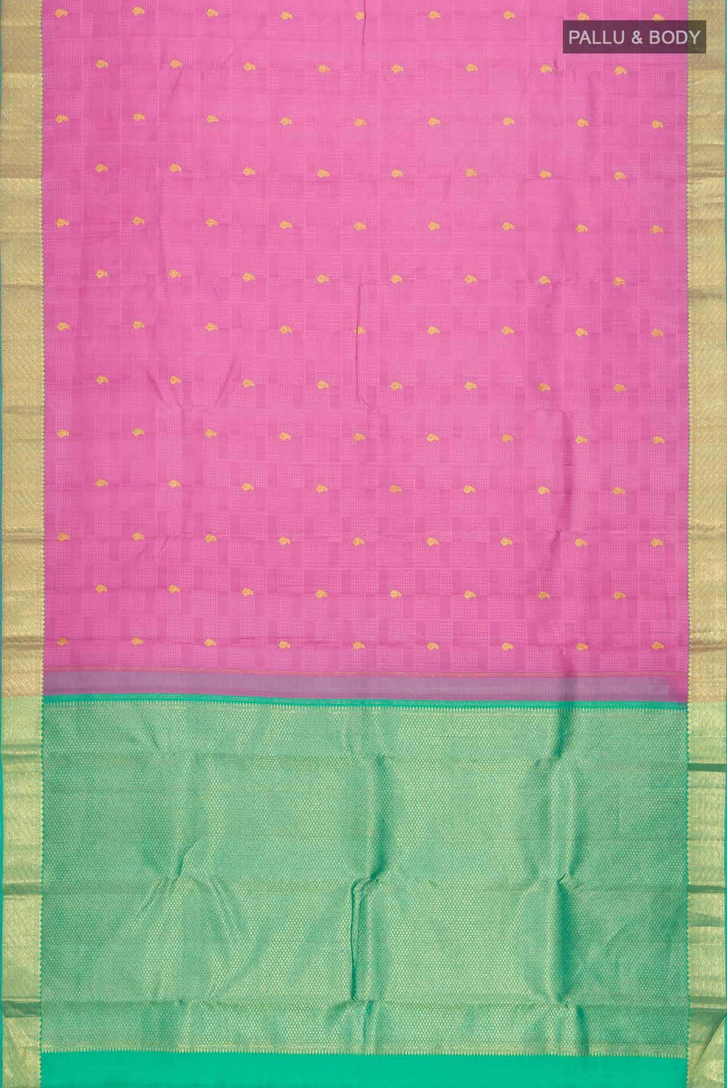 Rose pink Kanchipuram Silk Saree