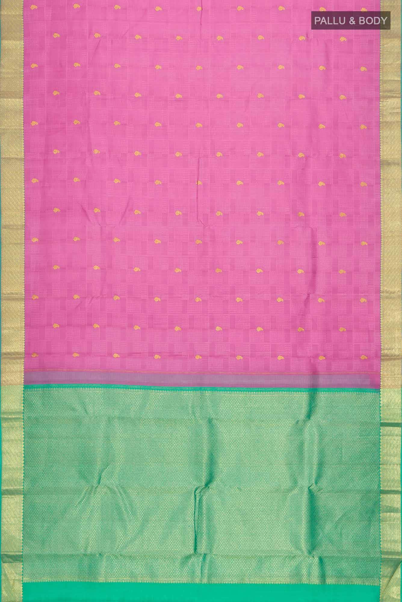 Rose pink Kanchipuram Silk Saree