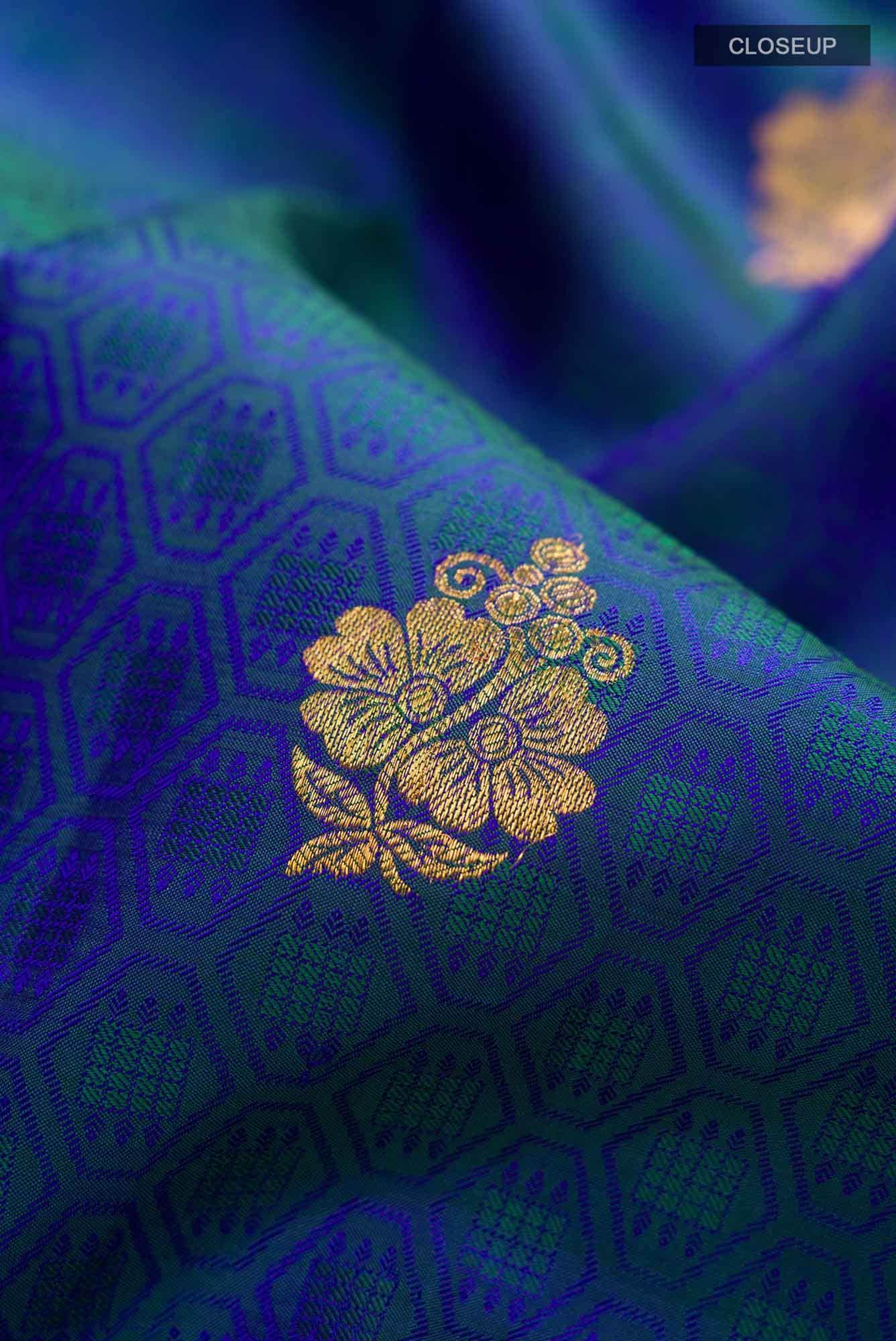 Blue Kanchipuram Silk Saree