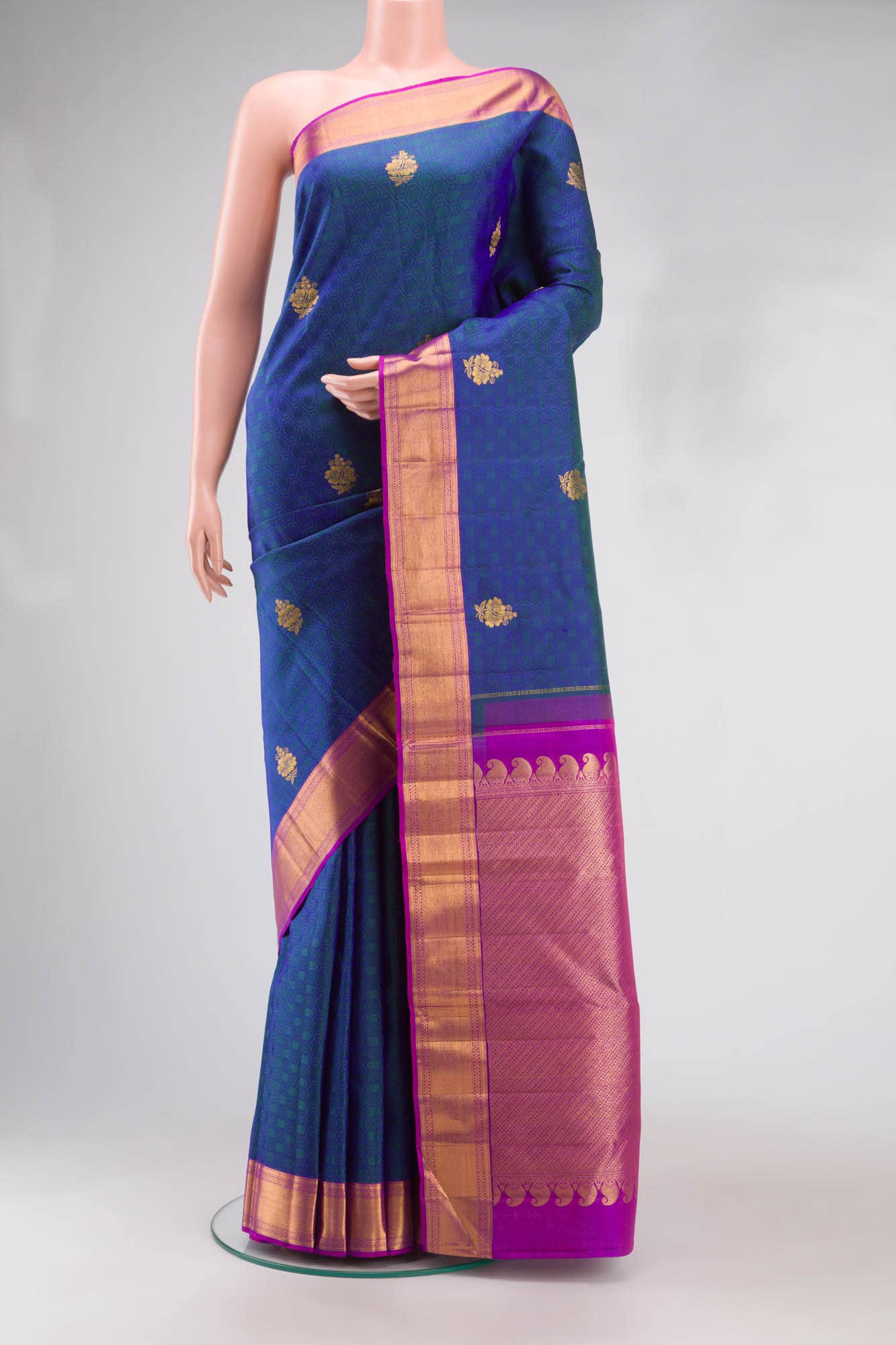 Blue Kanchipuram Silk Saree