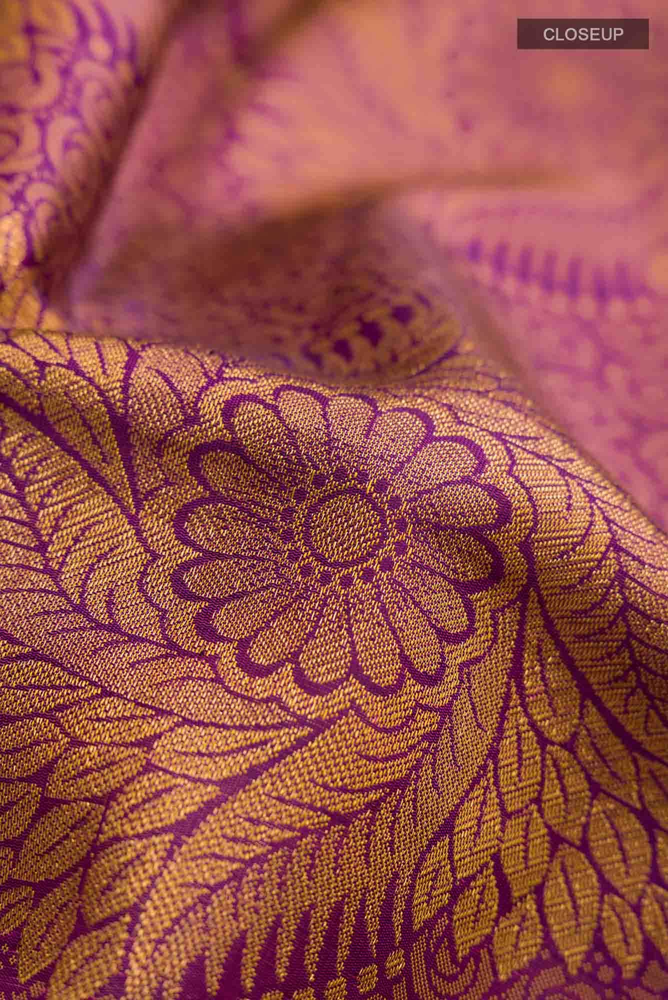 Purple Kanchipuram Silk Saree