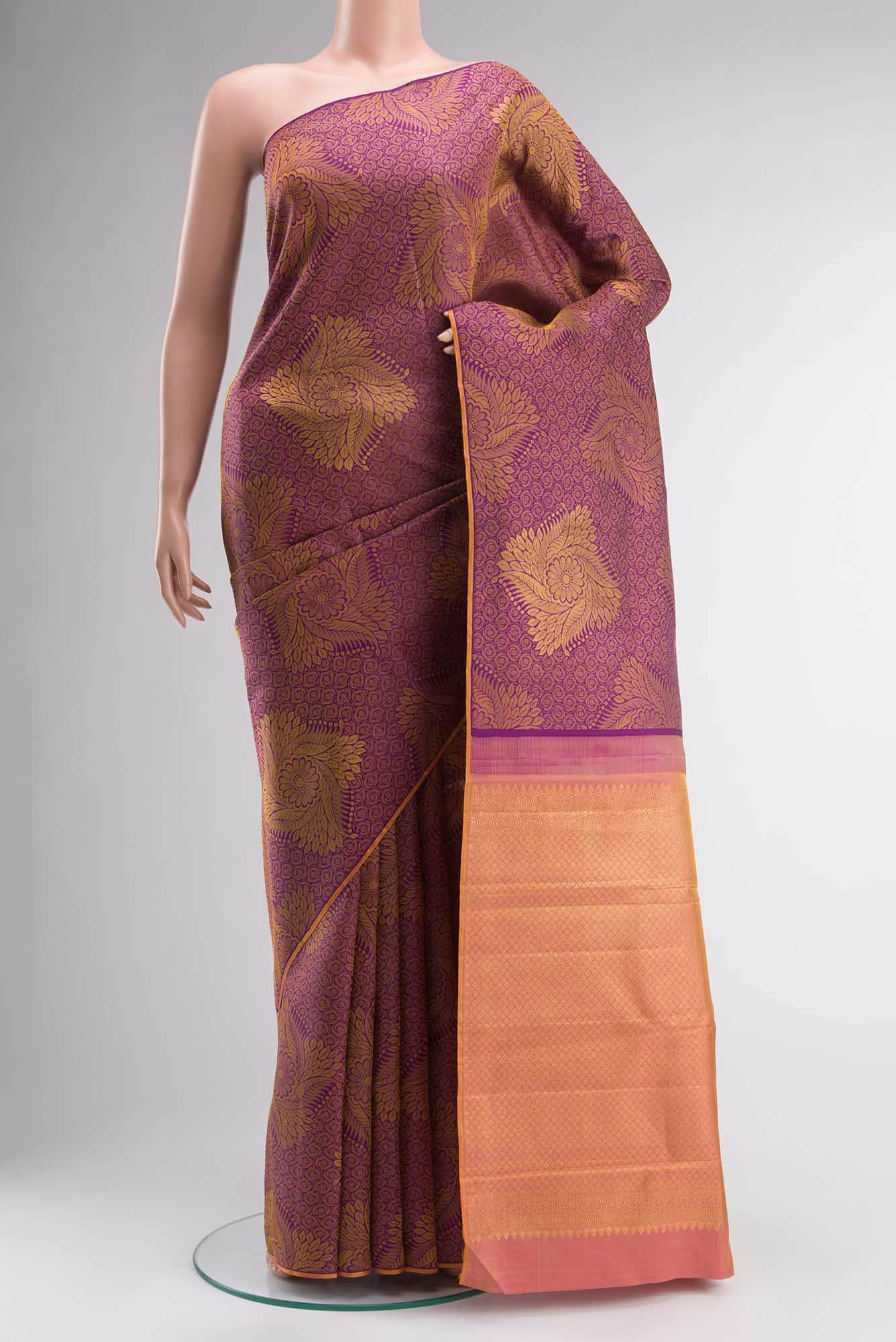 Purple Kanchipuram Silk Saree