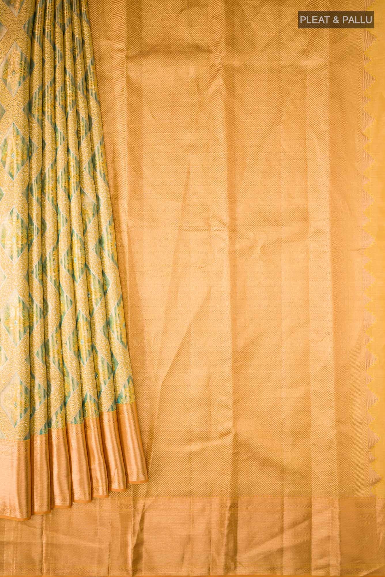 Yellow Kanchipuram Tissue Silk Saree