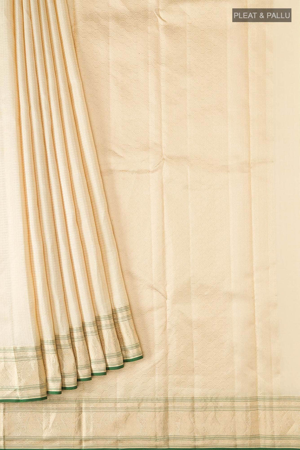 Beige Kanchipuram Silk Saree