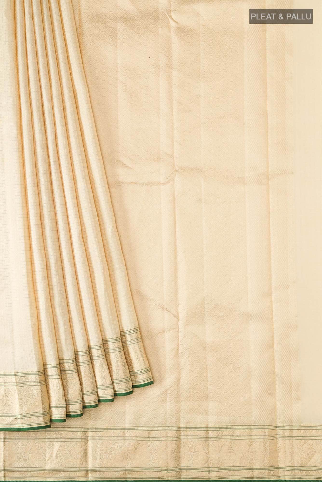 Beige Kanchipuram Silk Saree