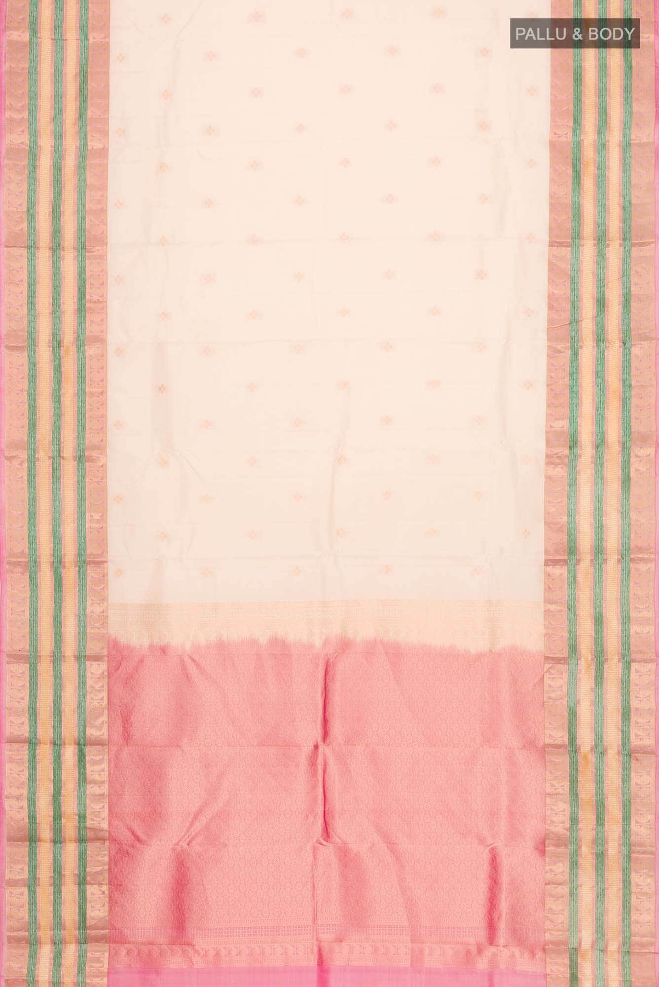 Cream Kanchipuram Silk Saree