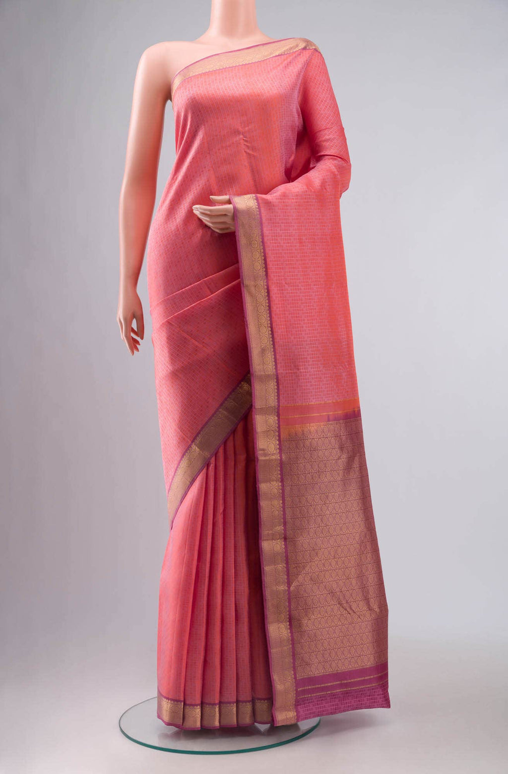 Orange Kanchipuram Silk Saree