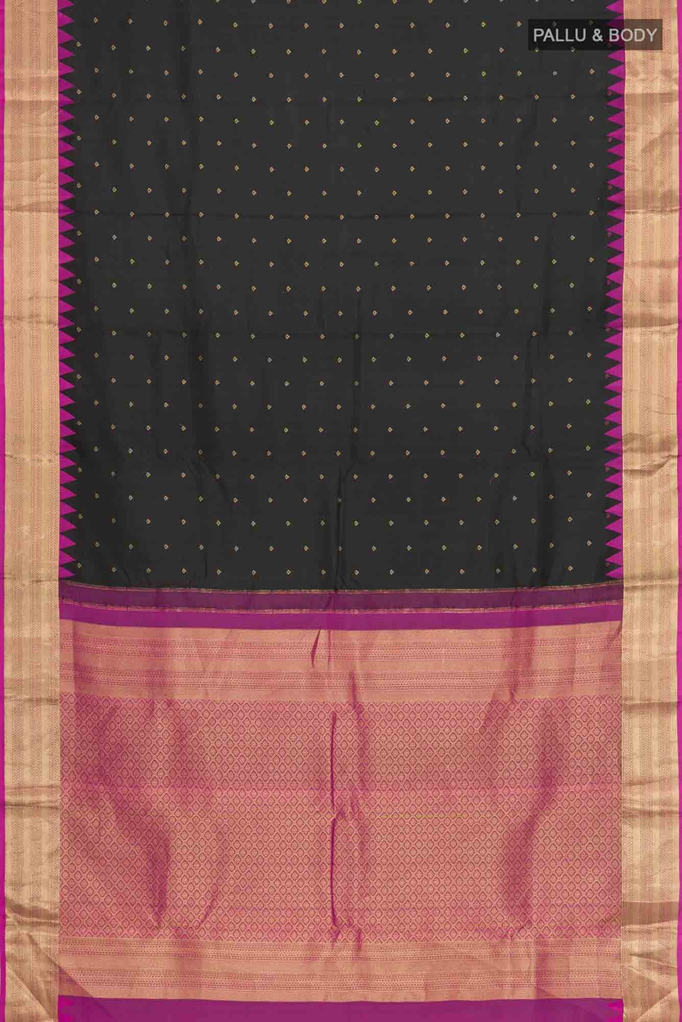 Black Kanchipuram Silk Saree