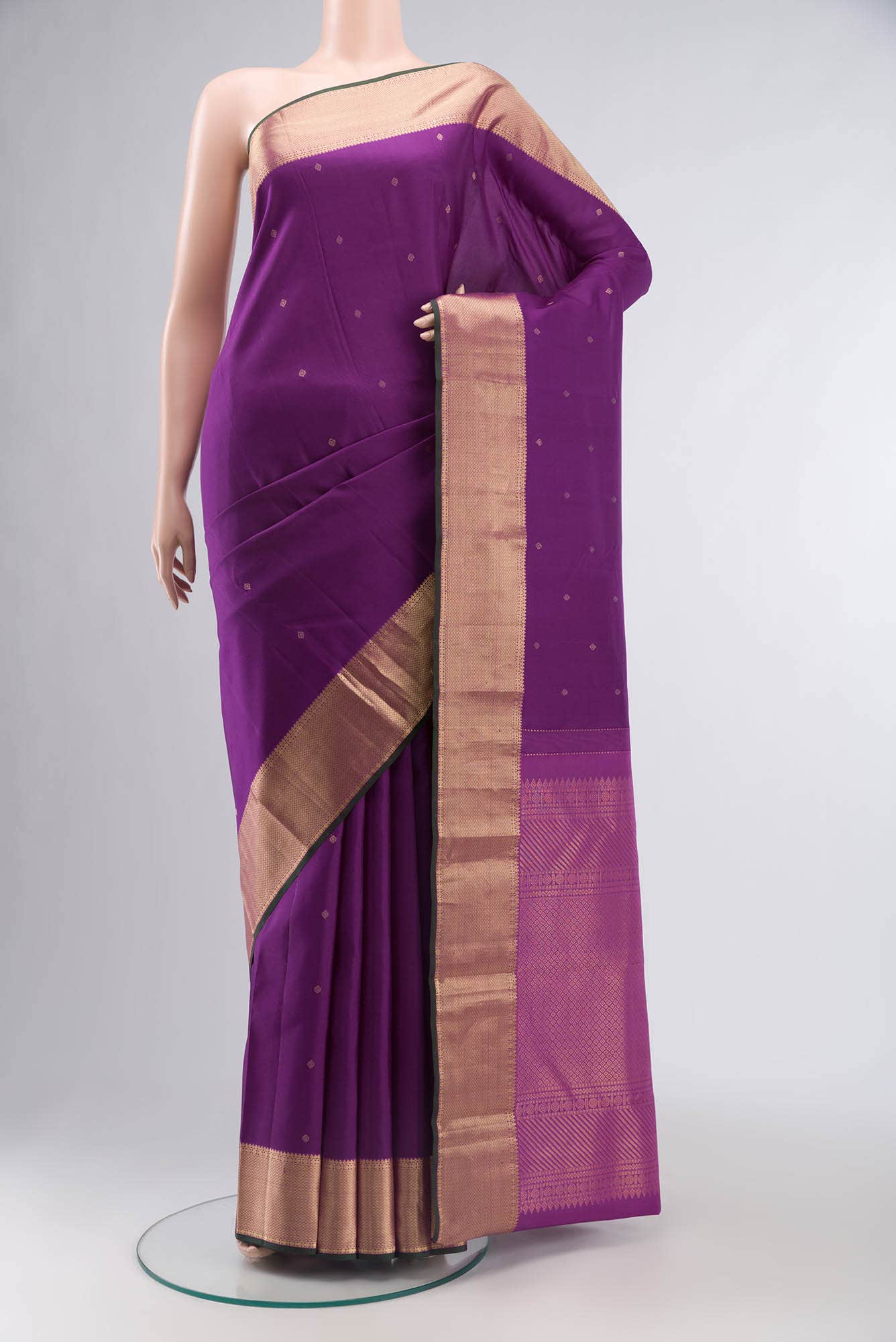 Purple Kanchipuram Silk Saree