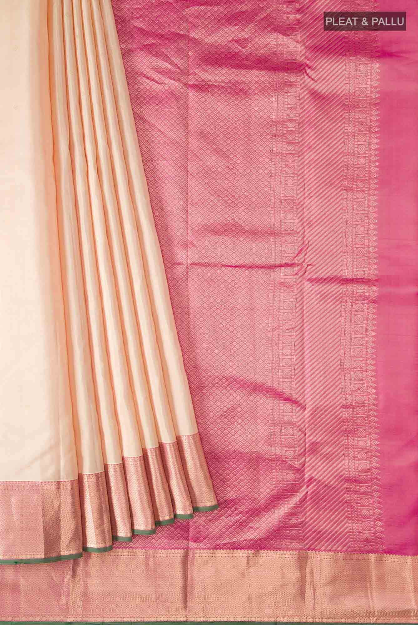Beige Kanchipuram Silk Saree