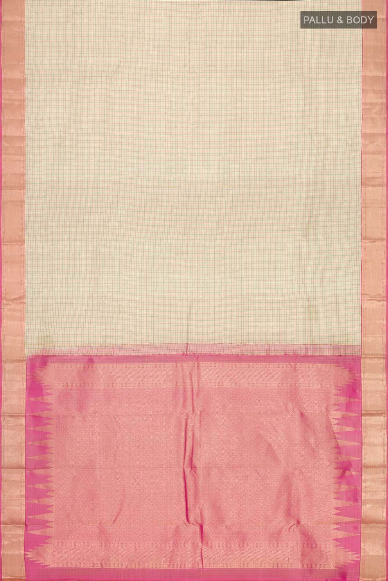 Beige Kanchipuram Silk Saree