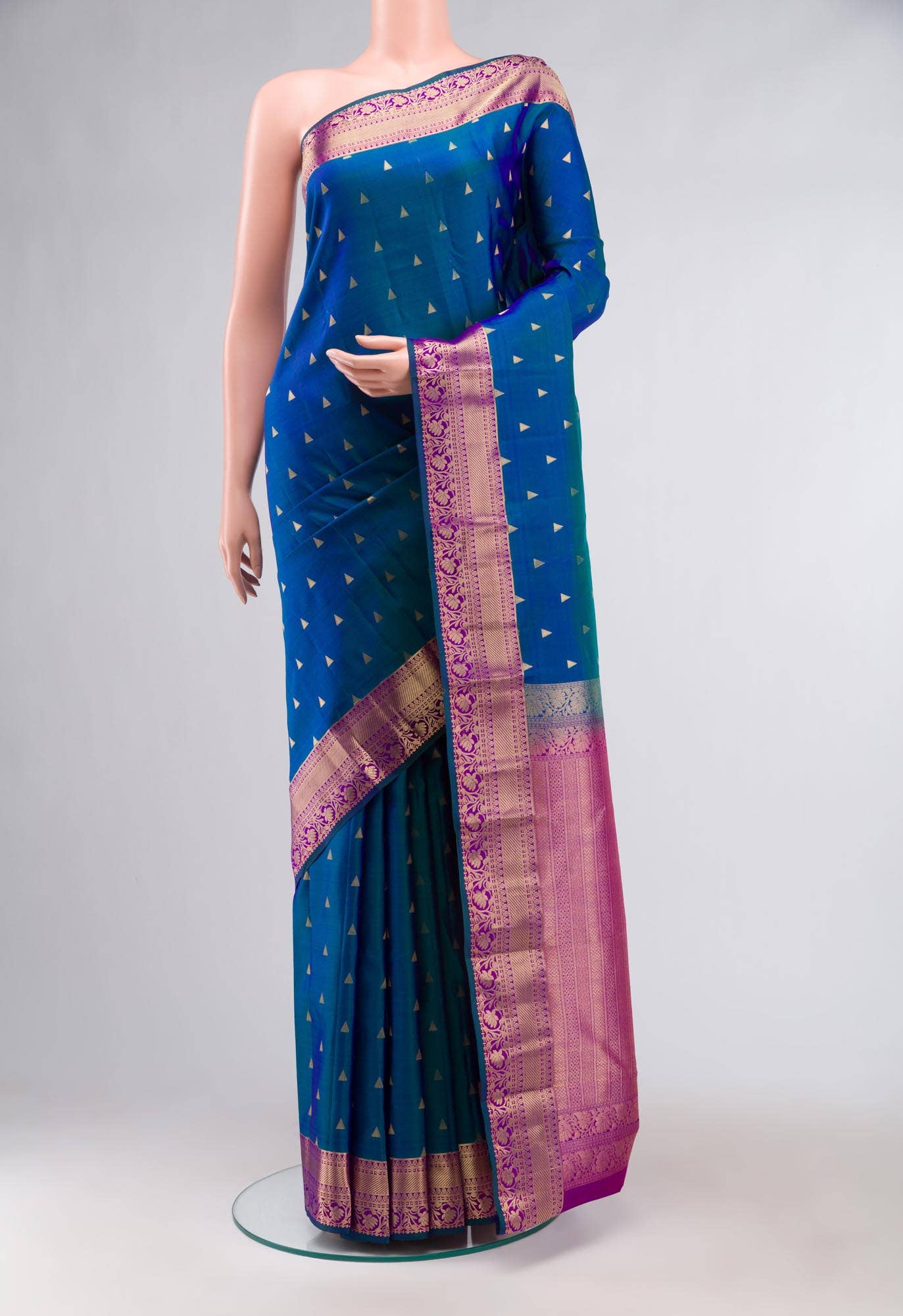 Blue Kanchipuram Silk Saree