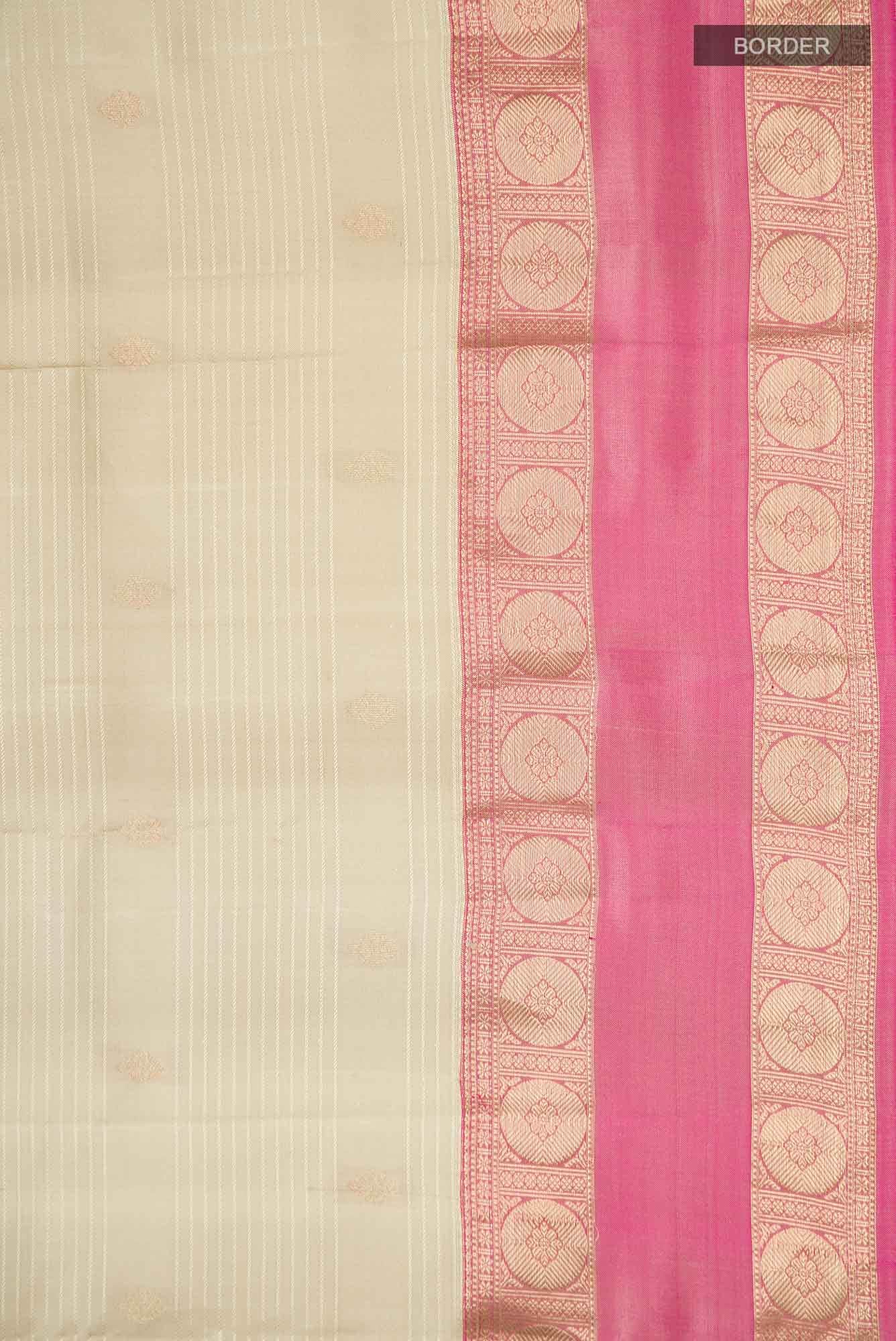 Beige Kanchipuram Silk Saree