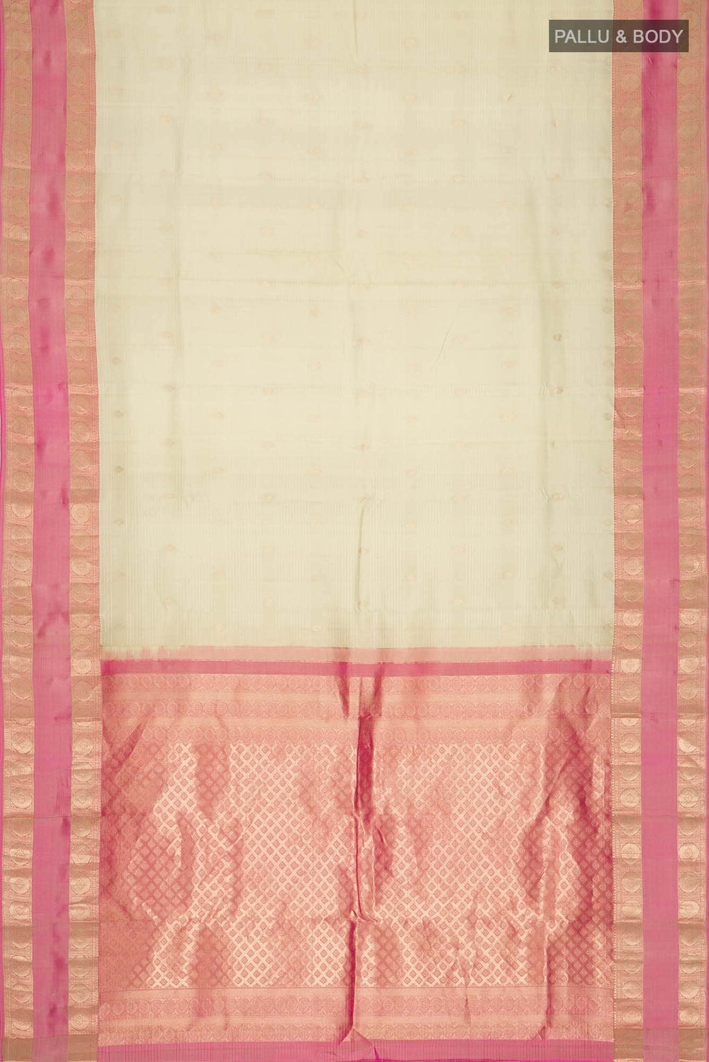Beige Kanchipuram Silk Saree
