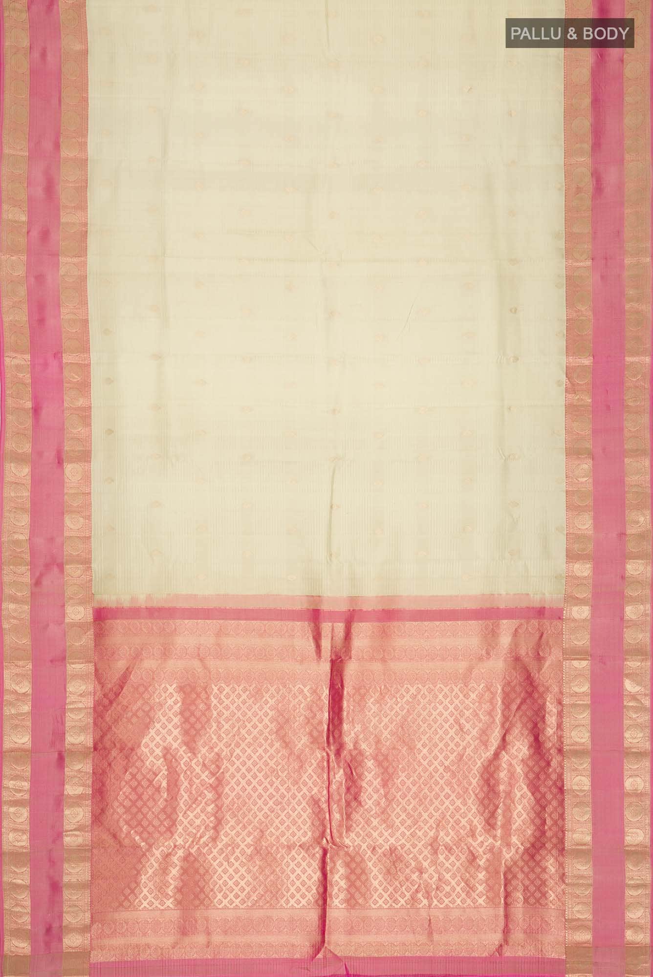 Beige Kanchipuram Silk Saree