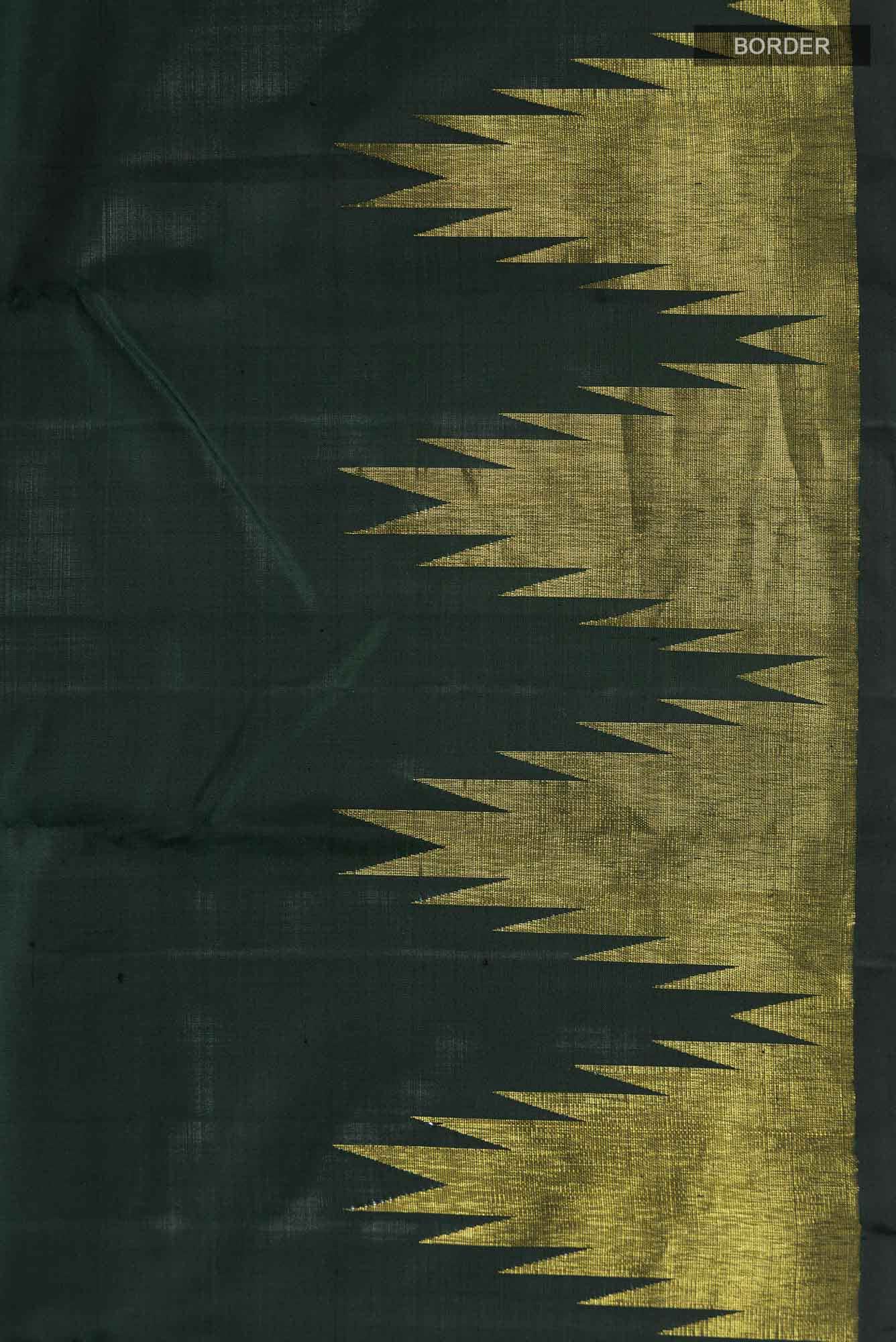 Bottle Green Kanchipuram Silk Saree