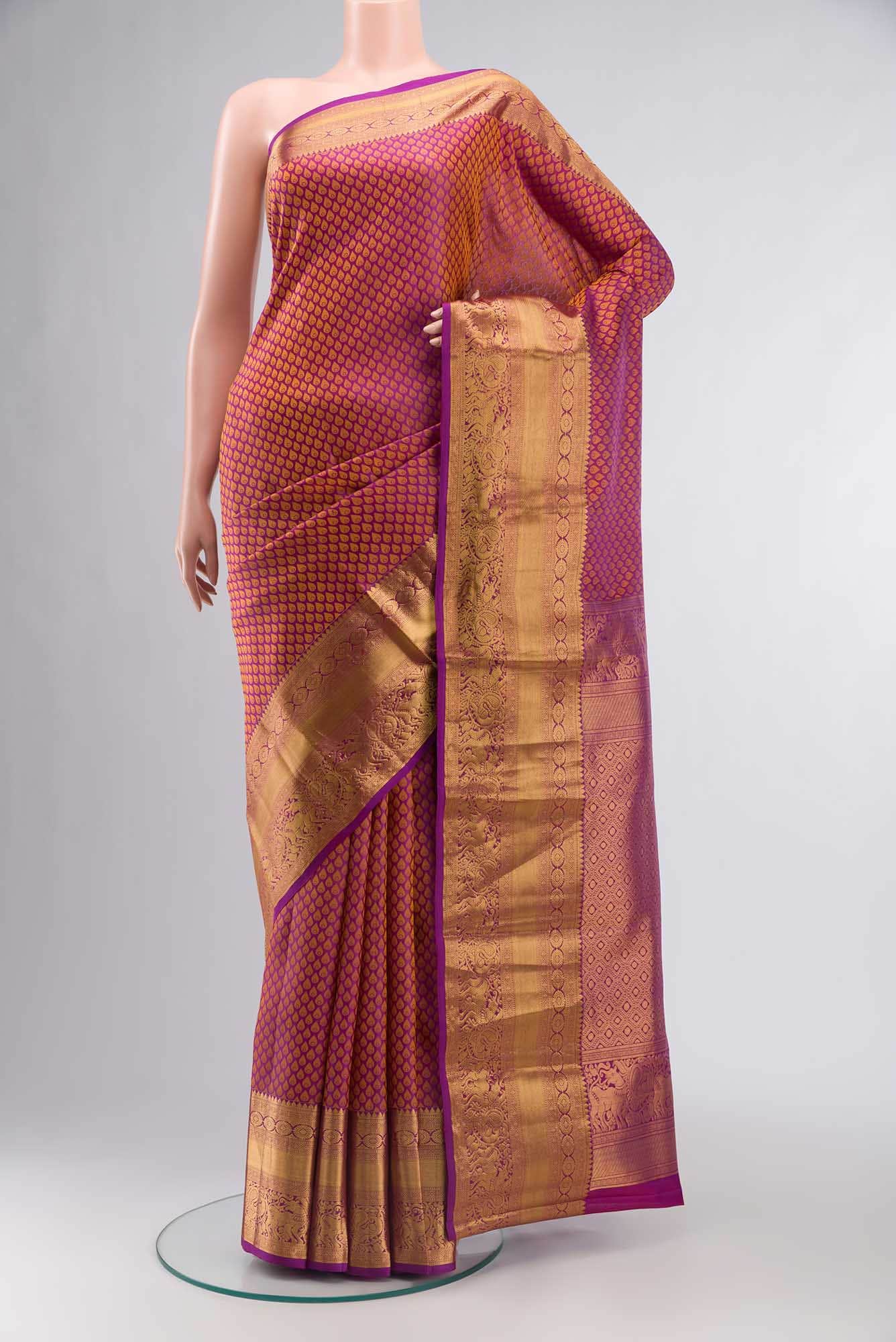 Magenta Kanchipuram Silk Saree